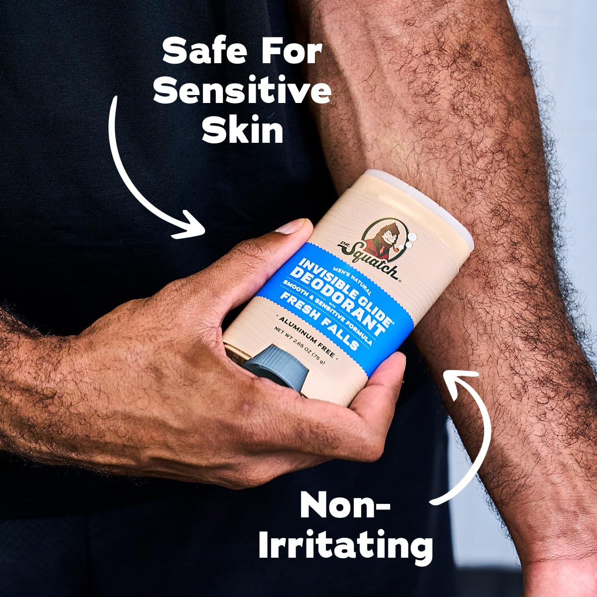 Dr. Squatch Invisible Glide Deodorant for Men – Aluminum-Free, No Stains – Fresh Falls + Wood Barrel Bourbon (2-Pack)