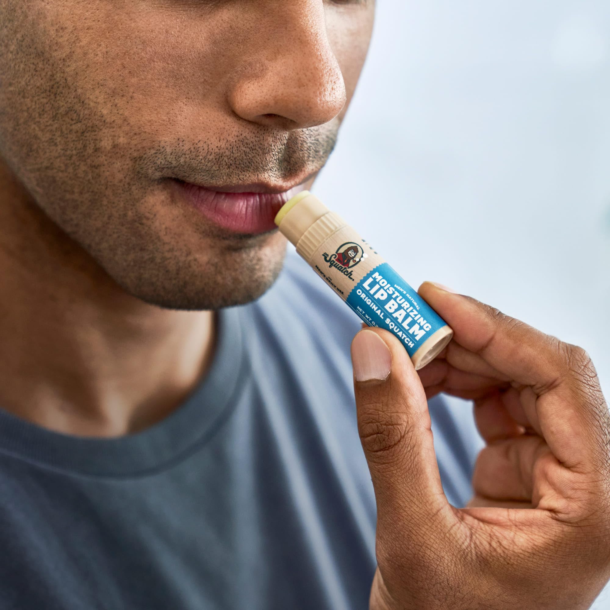 Dr. Squatch NEW Natural Lip Balm 4 Pack – 65% Larger, Matte Finish, Shea Butter & Vitamin E