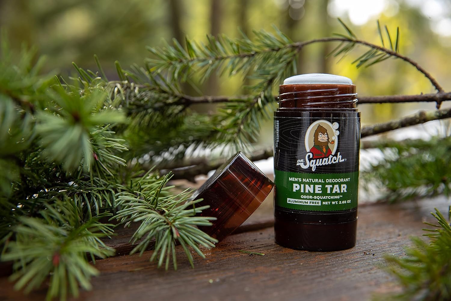 Dr. Squatch Pine Tar Natural Deodorant for Men – Aluminum-Free 2-Pack (2.65 oz Each)