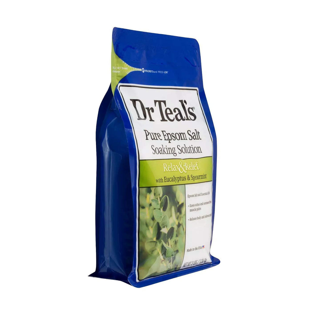 Dr Teal's Salt Bath Soak Gift Set (2x3 lbs) – Eucalyptus & Spearmint + Rosemary & Mint | Pure Epsom Salt