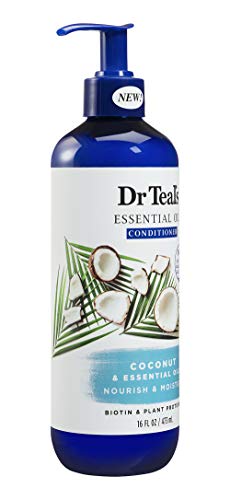 Dr Teal's Coconut Nourish & Moisture Essential Oil Conditioner – Sulfate Free, 16 Fl Oz