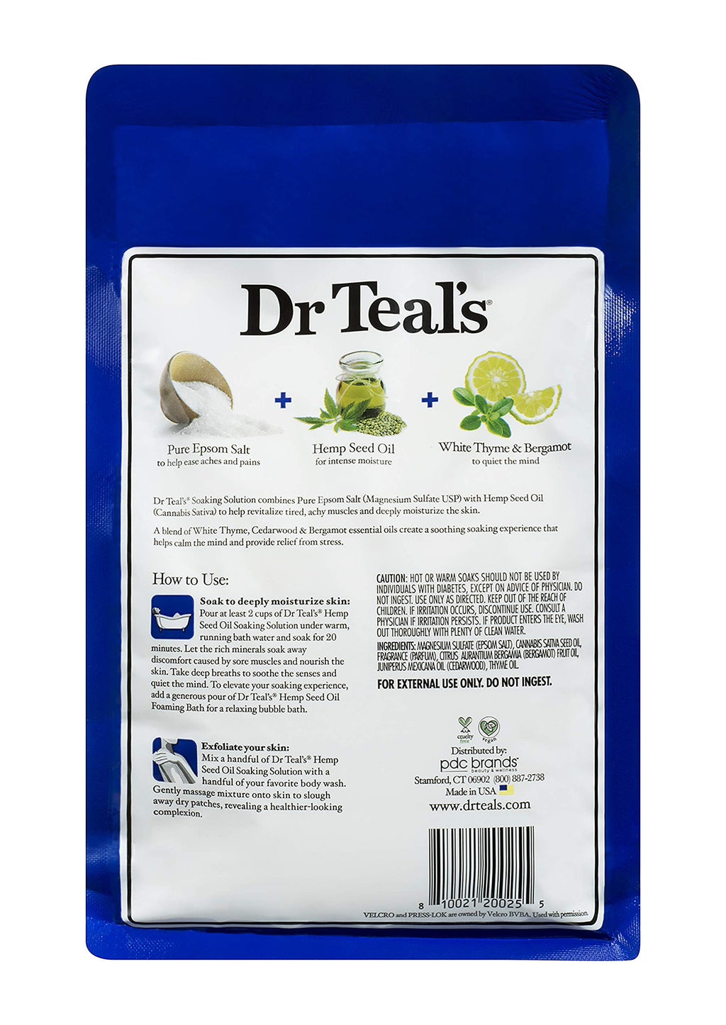 Dr Teal's Lavender & Hemp Seed Oil Epsom Salt Gift Set – 2 Pack (3 lb each) for Relaxation & Sleep