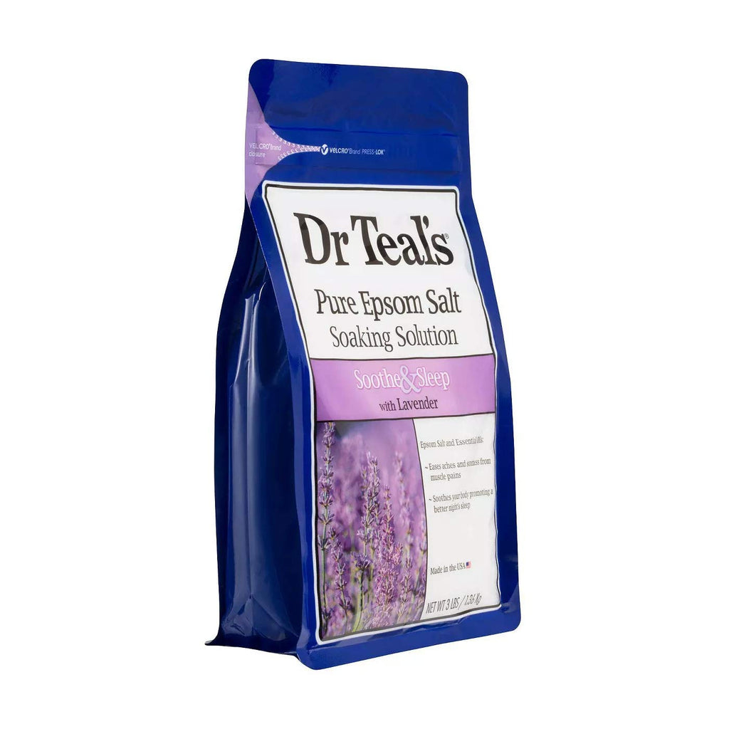 Dr Teal's Lavender & Hemp Seed Oil Epsom Salt Gift Set – 2 Pack (3 lb each) for Relaxation & Sleep