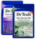 Dr Teal's Pure Epsom Salt Bath Gift Set (2-Pack, 3 lbs each) – Lavender & Hemp Seed Oil Soaks