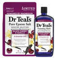 Dr Teal's Limited Edition Black Cherry & Vanilla Bath Set – Pure Epsom Salt & Foaming Bath, 34 oz
