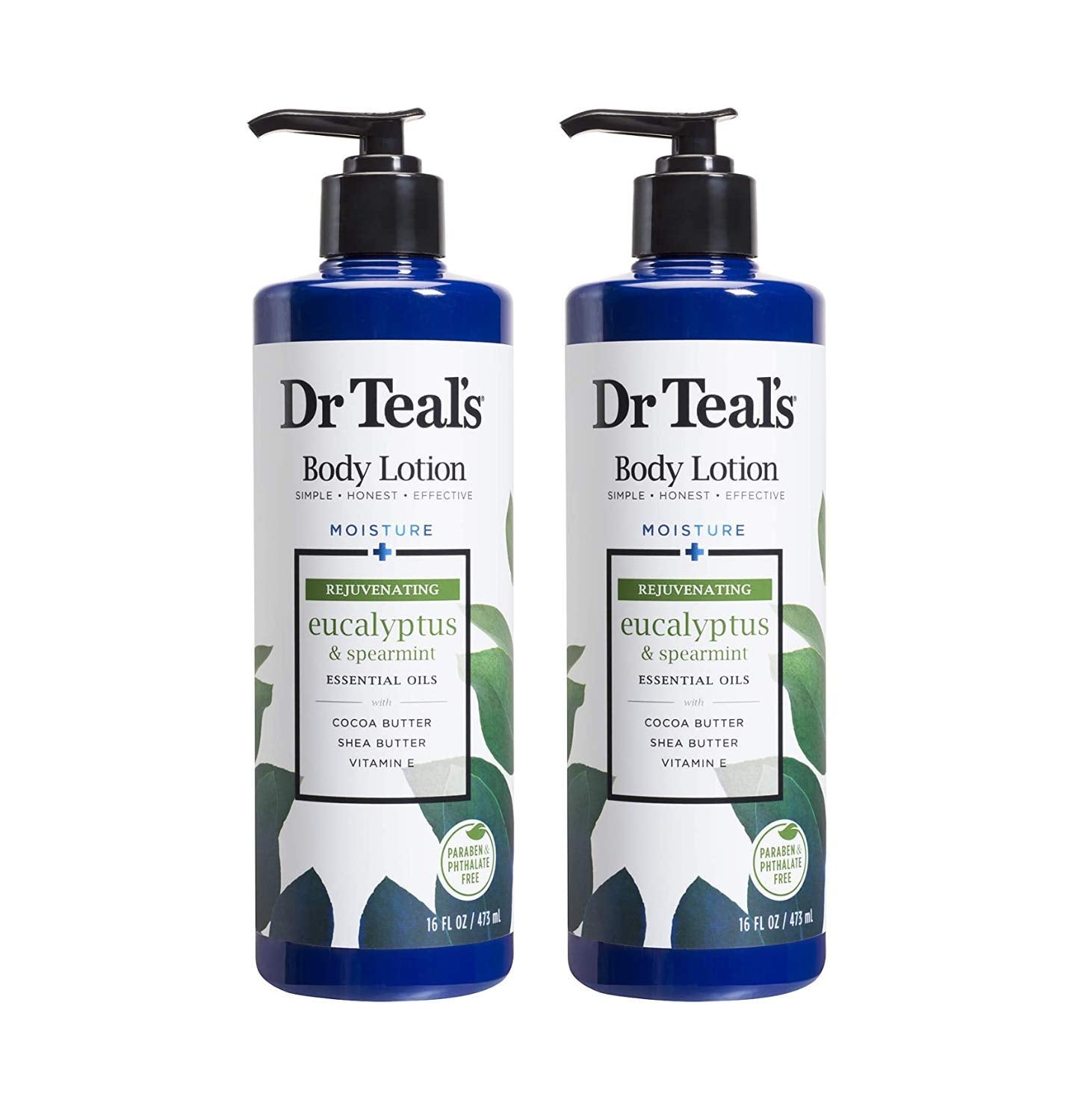 Dr Teal's Body Lotion Moisture Rejuvenating Eucalyptus & Spearmint – 16 fl oz Pack of 2