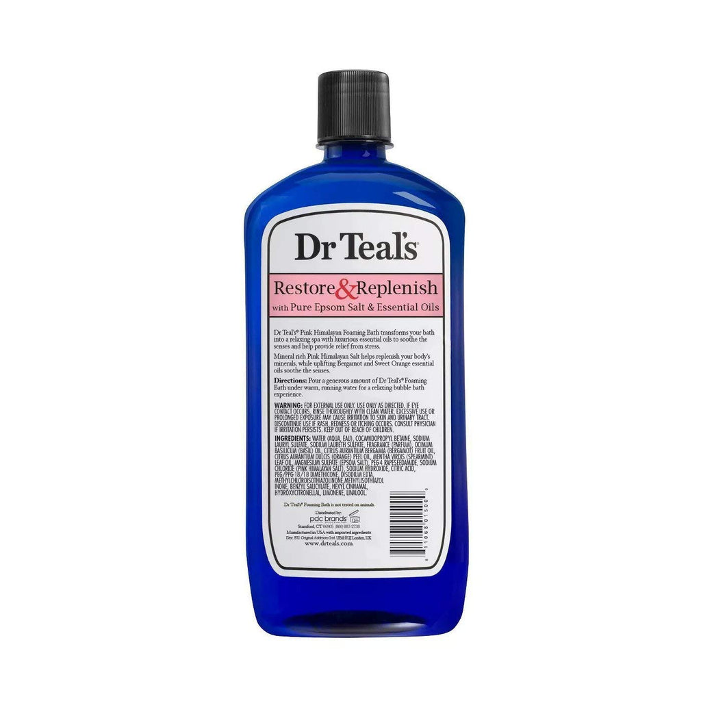 Dr Teal's Pink Himalayan Foam Bath Gift Set - Bergamot & Sweet Orange Oils, 3 x 34 oz