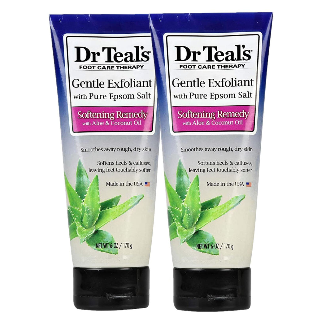 Dr Teal's Softening Remedy Coconut Oil Foot Scrub Gift Set – 2 Pack, 6oz Each