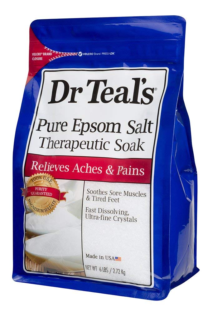 Dr Teal's Therapeutic Soak Gift Set (3-Pack, 6 lb Each) Unscented Epsom Salt for Aches & Recovery