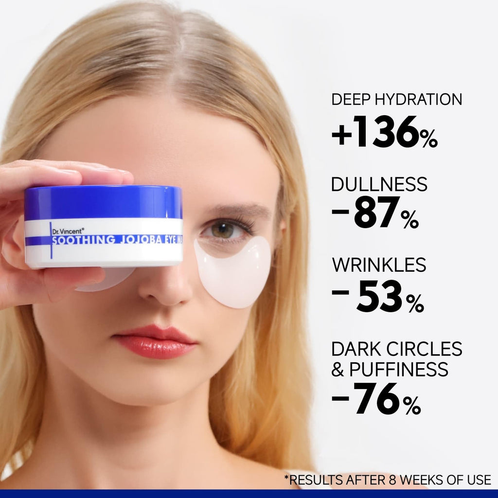 Dr Vincent Peptide Jojoba Under Eye Patches – Collagen Eye Mask for Dark Circles & Puffiness