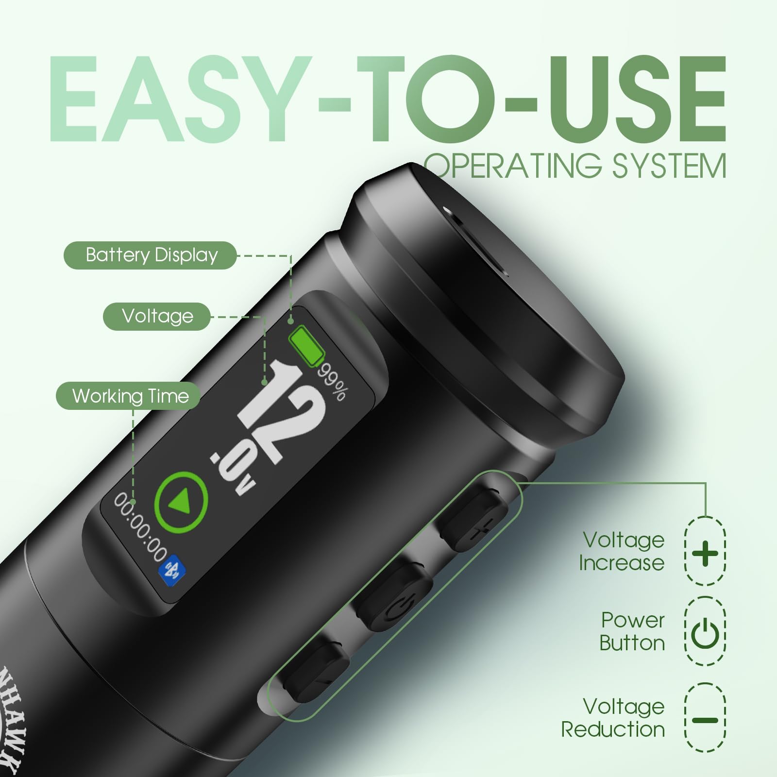 Dragonhawk A1 Pro Tattoo Kit – Cordless Pro Pen, 2000mAh, Beginner Friendly