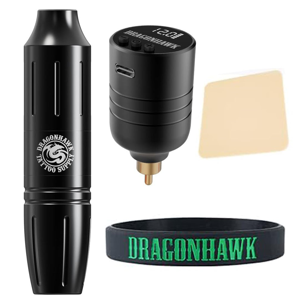Dragonhawk S11 Cordless Tattoo Kit – Tattoo Pen with Battery Power Supply