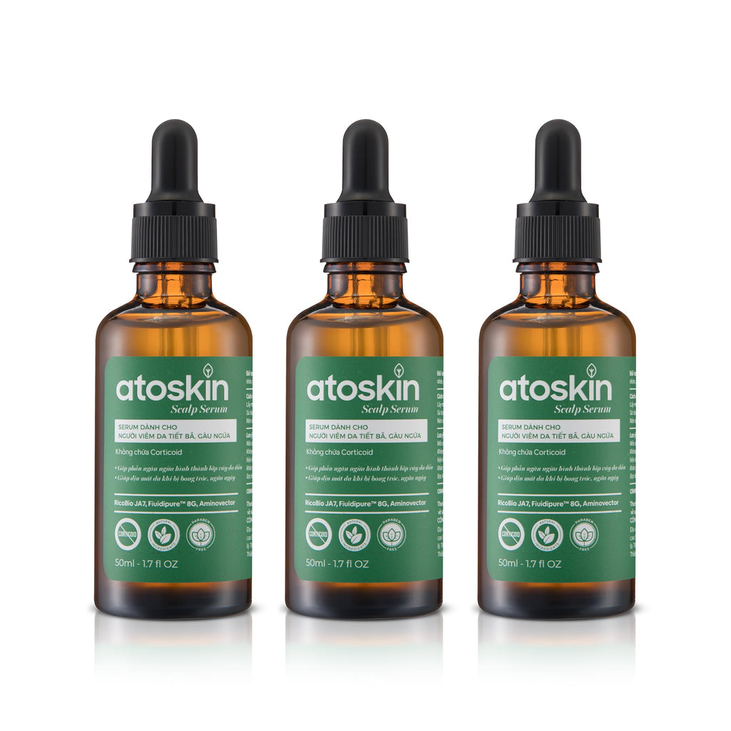dr.atoskin Scalp Serum (3 Pack) for Seborrheic Dermatitis – Botanical Extracts, Zinc PCA & Aquaxyl