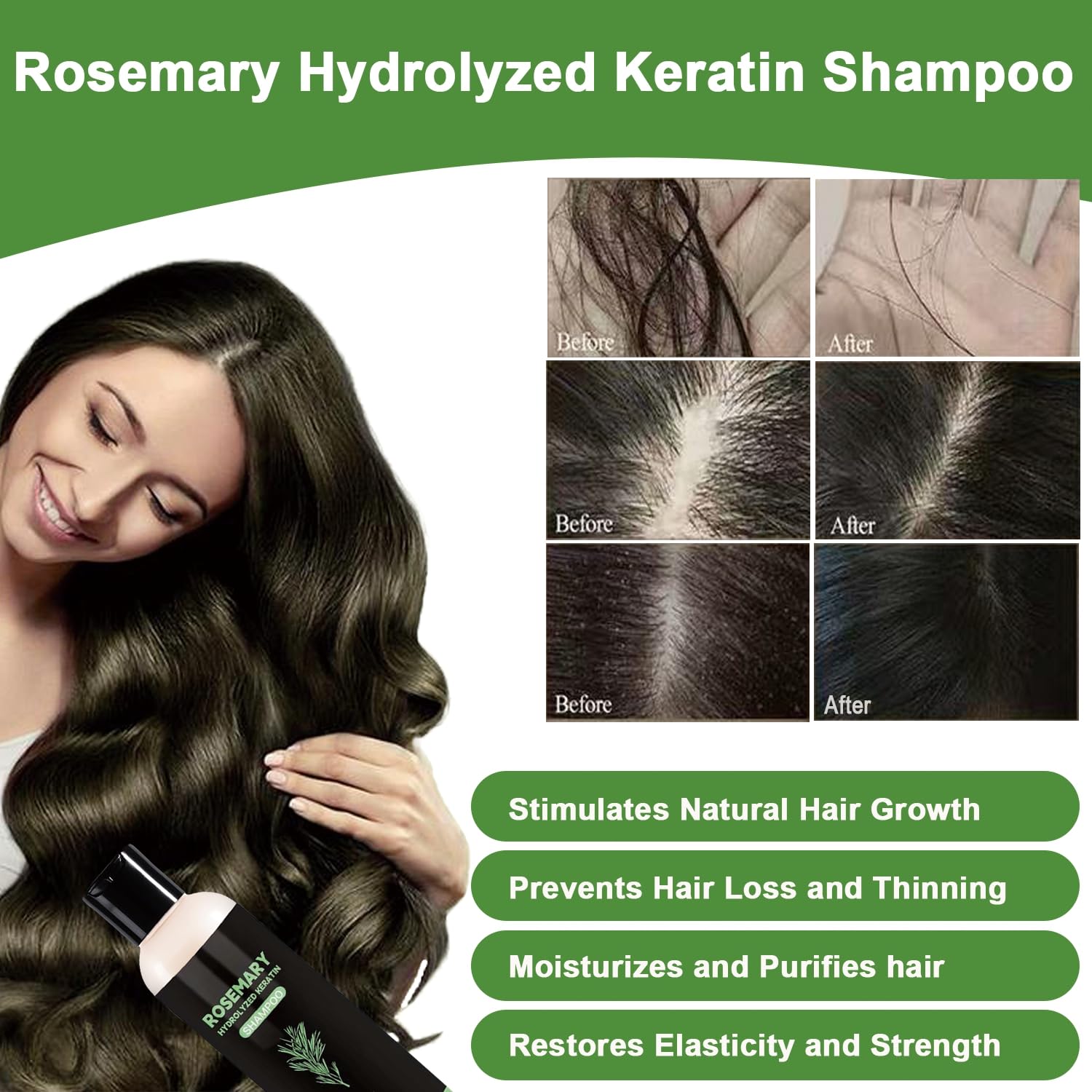 DreamCatching Rosemary Shampoo with Hydrolyzed Keratin – Nourish & Regenerate Hair