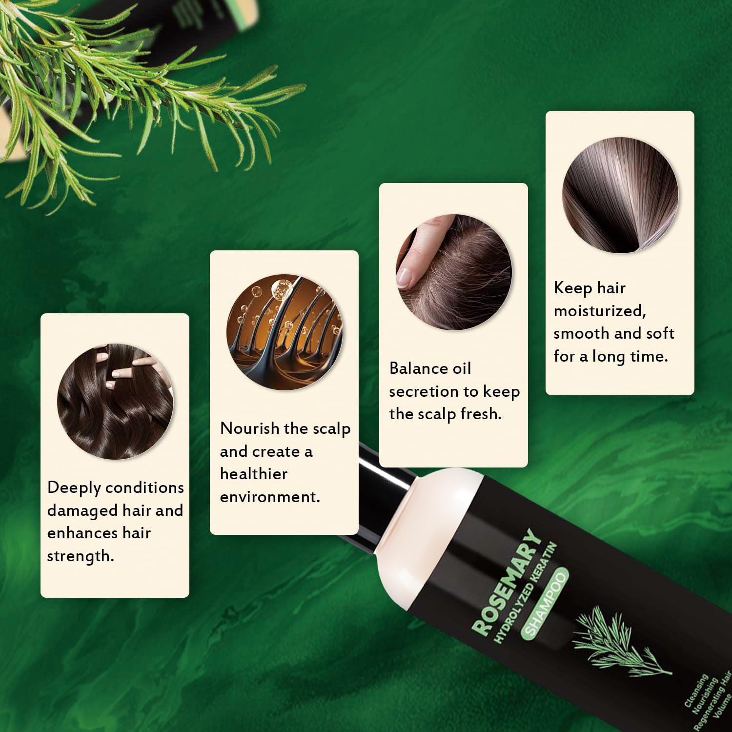 DreamCatching Rosemary Shampoo with Hydrolyzed Keratin – Nourish & Regenerate Hair