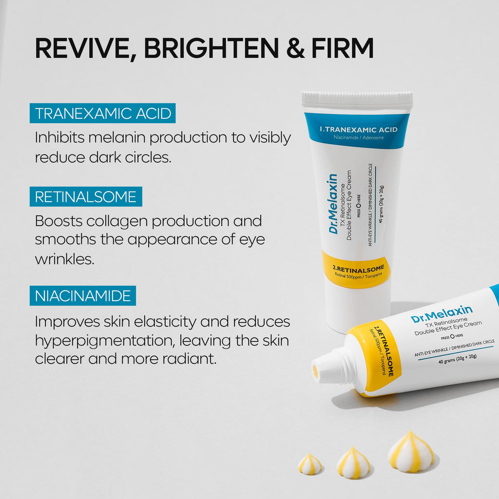 Dr.Melaxin TX Dual Eye Cream with Tranexamic Acid, Adenosine & Niacinamide | Dark Circle Repair | 50ml