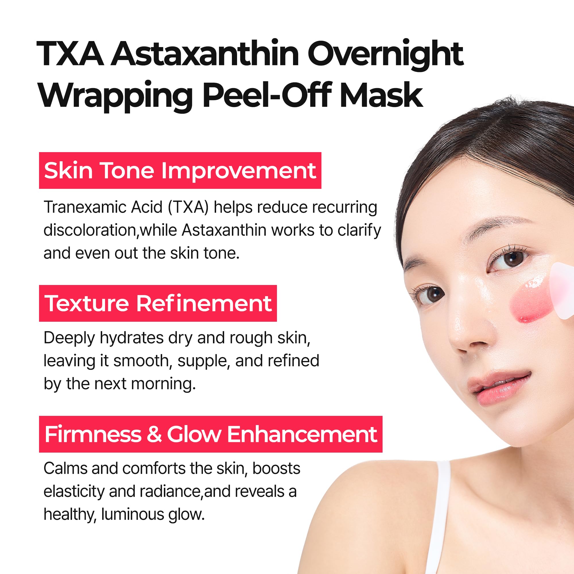 Dr.Melaxin TXA Astaxanthin Overnight Peel-Off Mask – Glow, Hydration & Texture