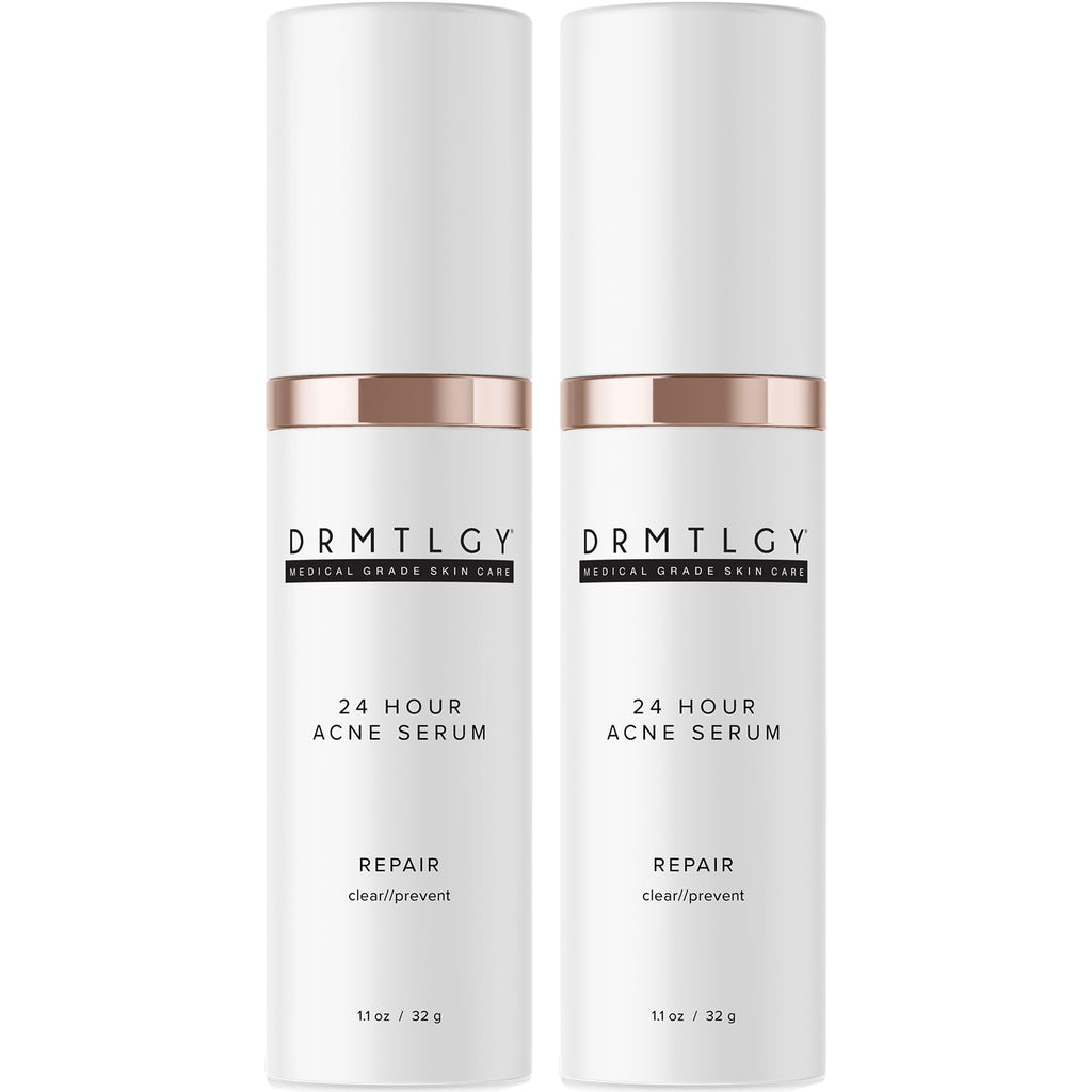DRMTLGY Acne Spot Treatment – Benzoyl Peroxide 5% + Glycolic Acid 5%, 1.1 oz, 2-Pack