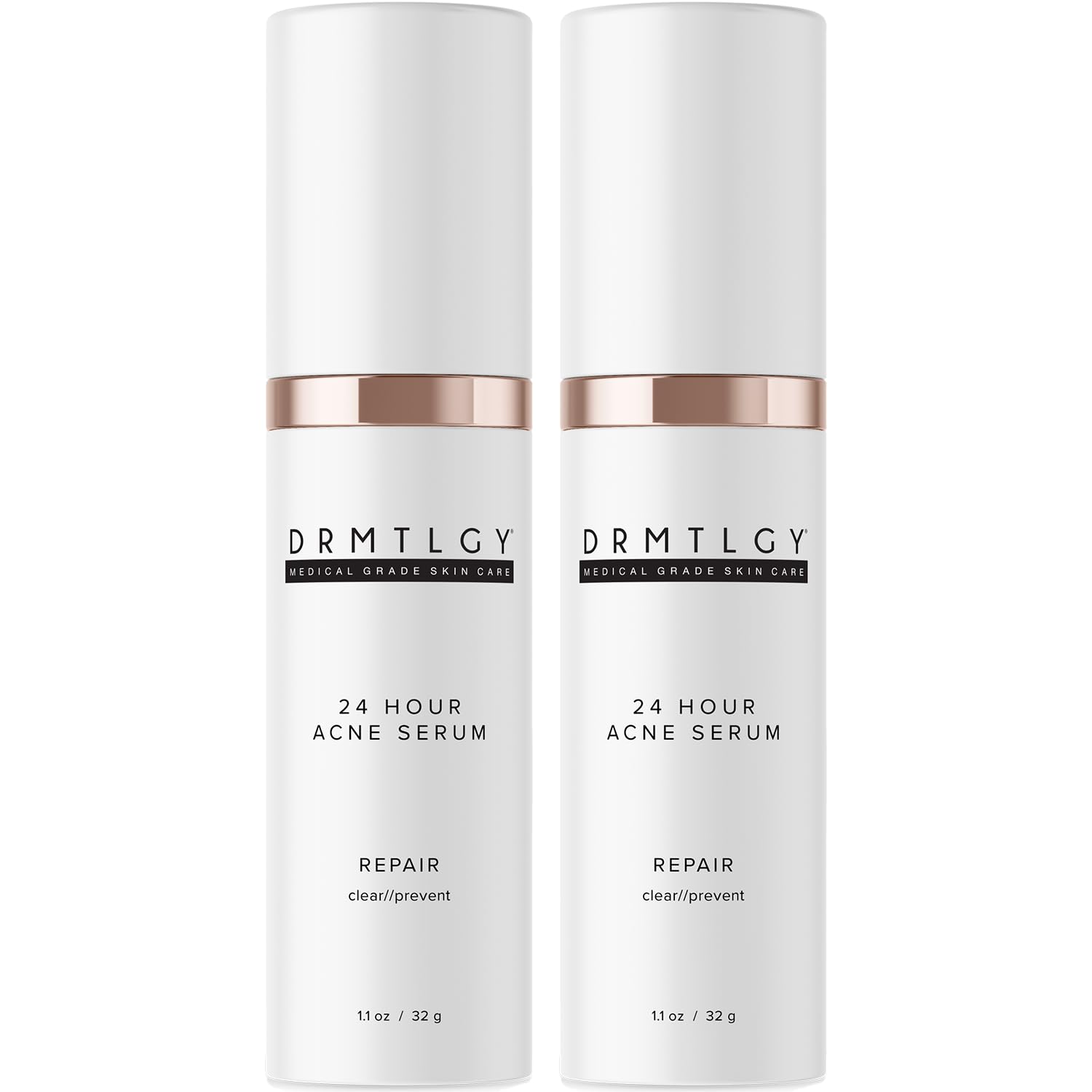 DRMTLGY Acne Spot Treatment – Benzoyl Peroxide 5% + Glycolic Acid 5%, 1.1 oz, 2-Pack