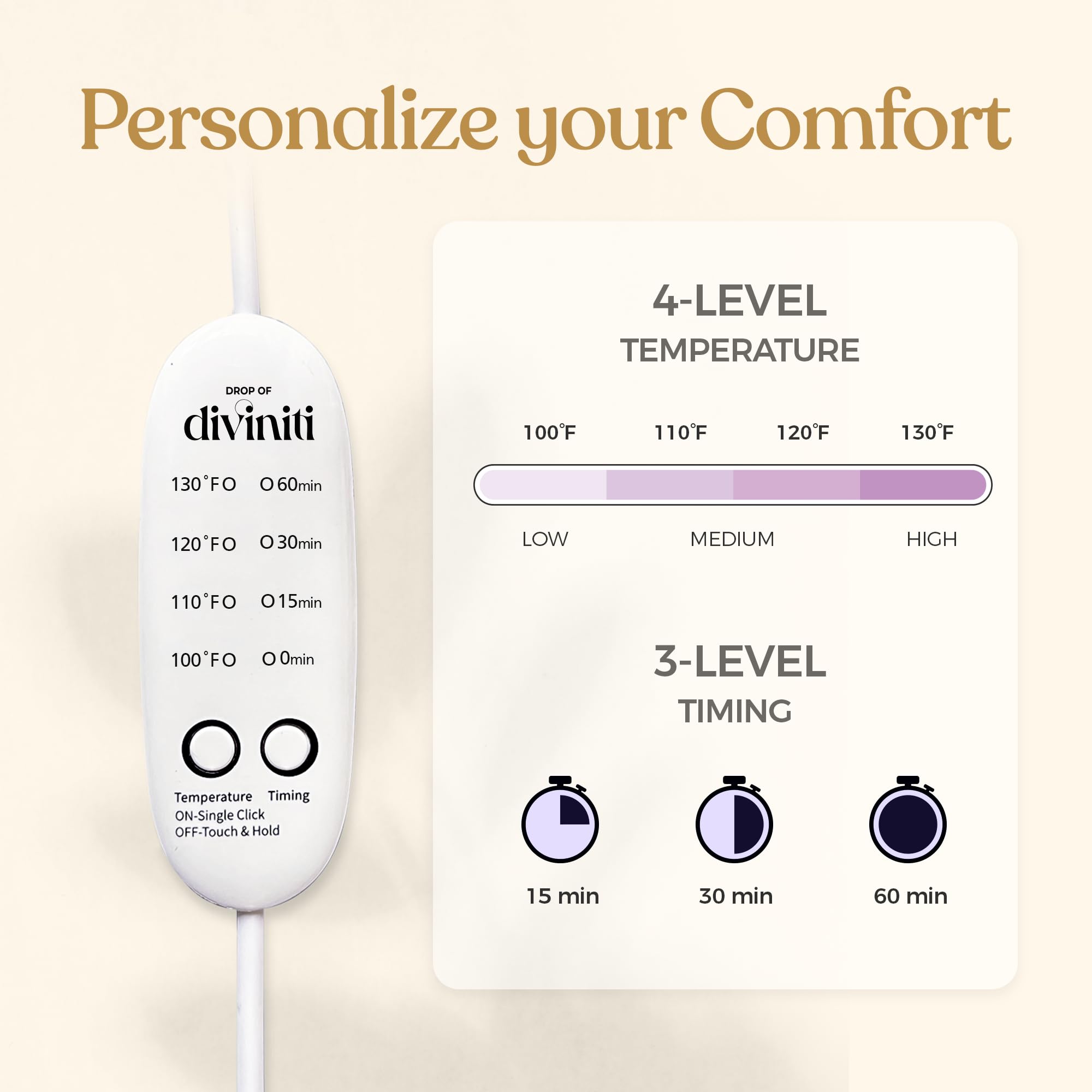 DROP OF DIVINITI Heated Eye Mask | Dry Eye Relief, Stye & Warm Eye Compress – Champagne