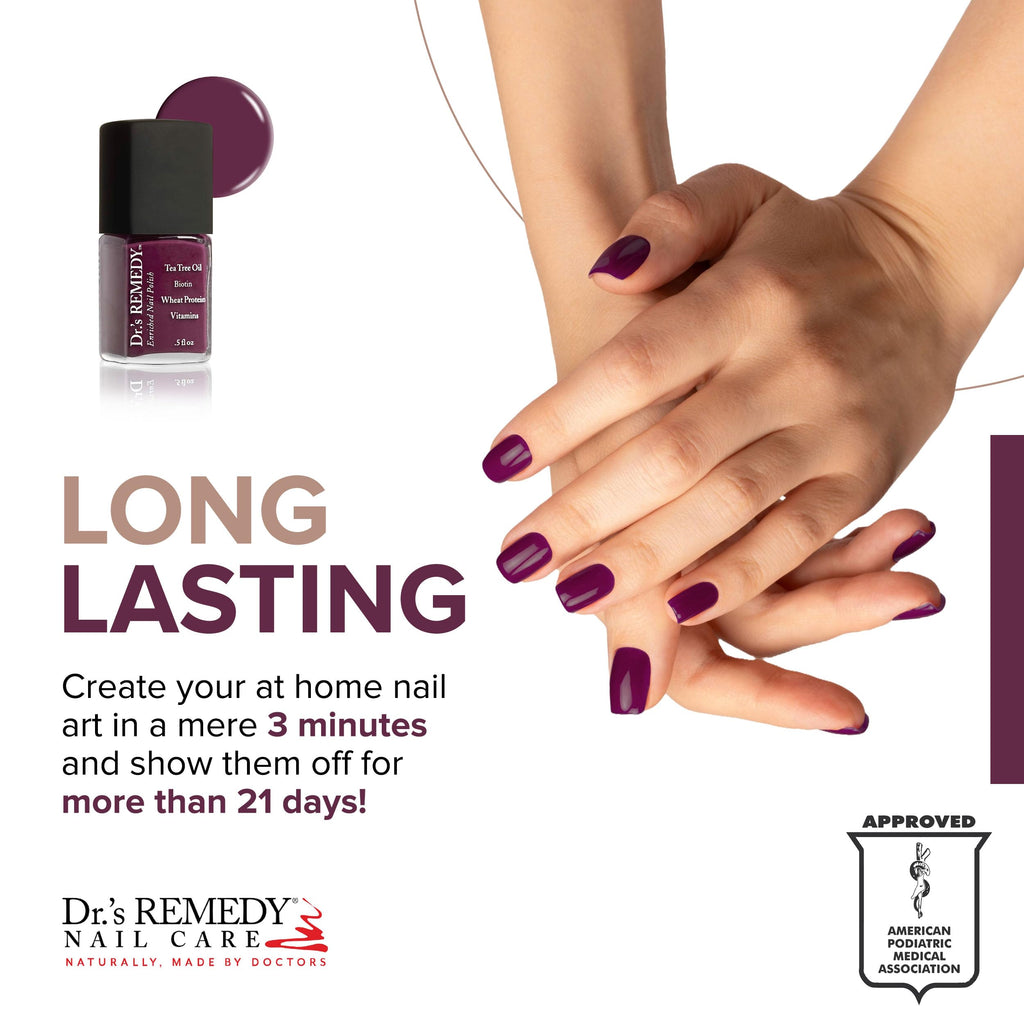 Dr.’s Remedy 3 Pack Nail Polish Kit – Mindful Mulberry, Bonafide Boysenberry & Brave Berry | Non-Toxic & All-Natural Nail Strengthener