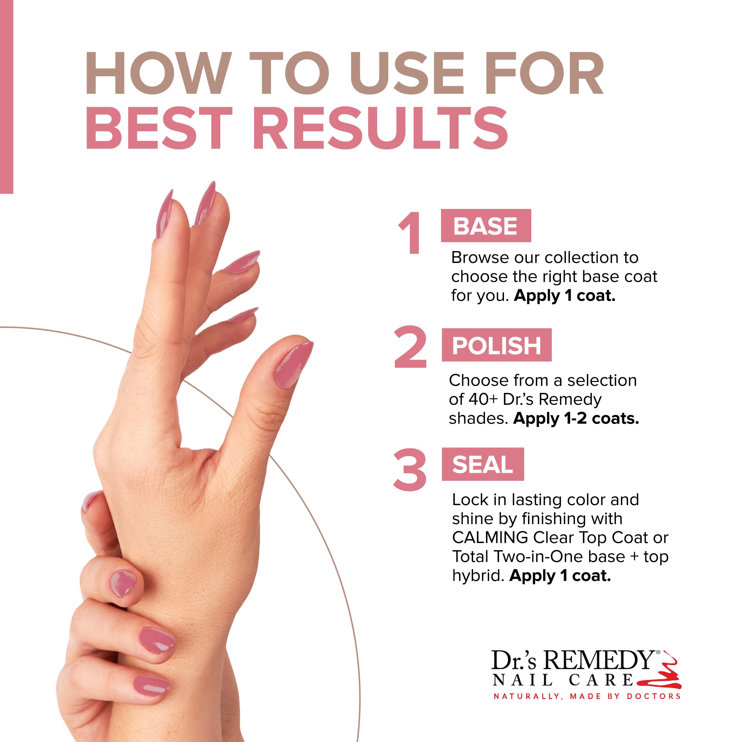 Dr.'s Remedy 3 Pack Nail Polish Kit – Peaceful as the Sea Trio, Non-Toxic Enriched Nail Strengthener