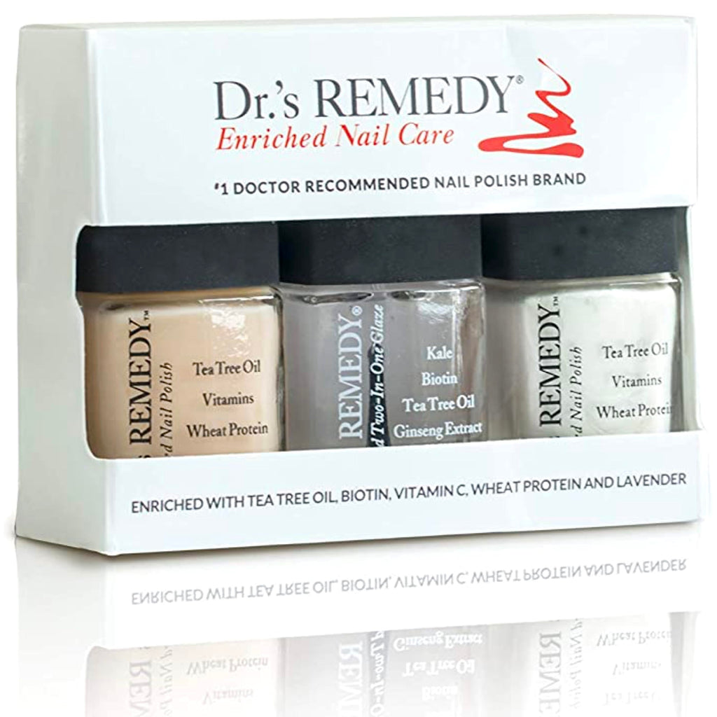 Dr.'s Remedy 3 Pack Nail Polish Kit – Non-Toxic, Organic Nail Strengthener