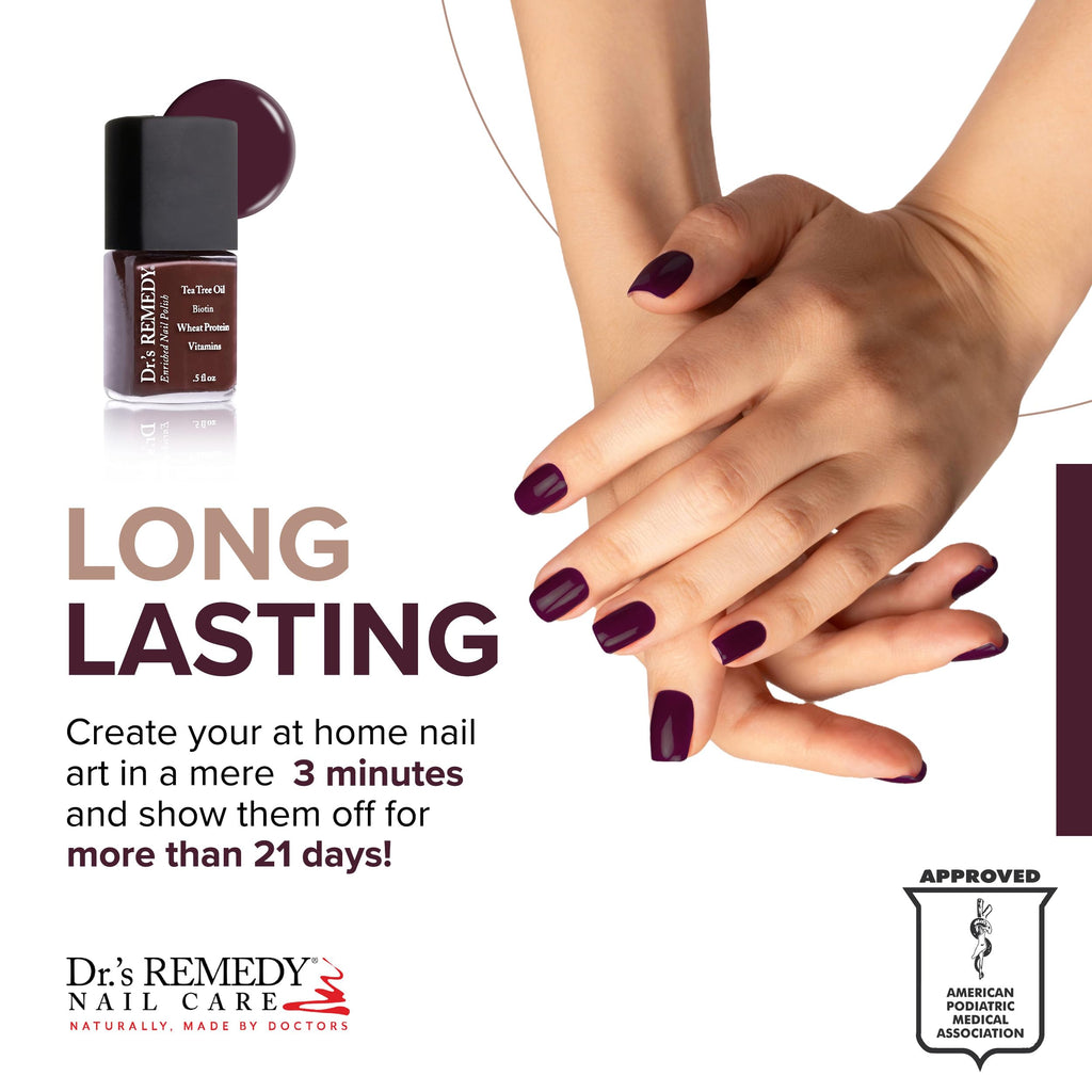 Dr.'s Remedy Enriched Nail Polish – Non-Toxic, All Natural, Organic, 24-Free (DESIRE Dark Brown)