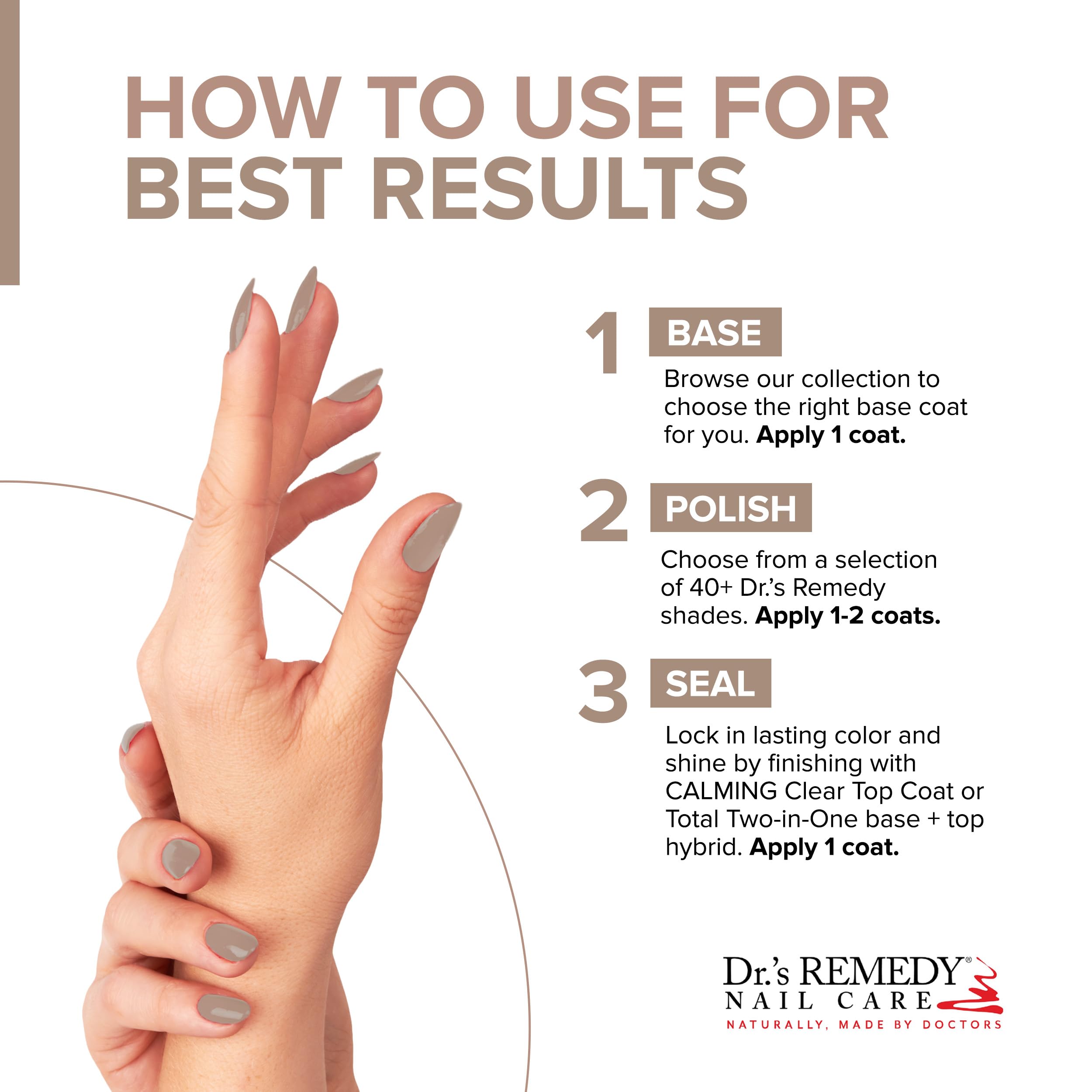Dr.'s Remedy Enriched Nail Polish -Cozy Cafe | Doctor Formulated, Non-Toxic & Vegan