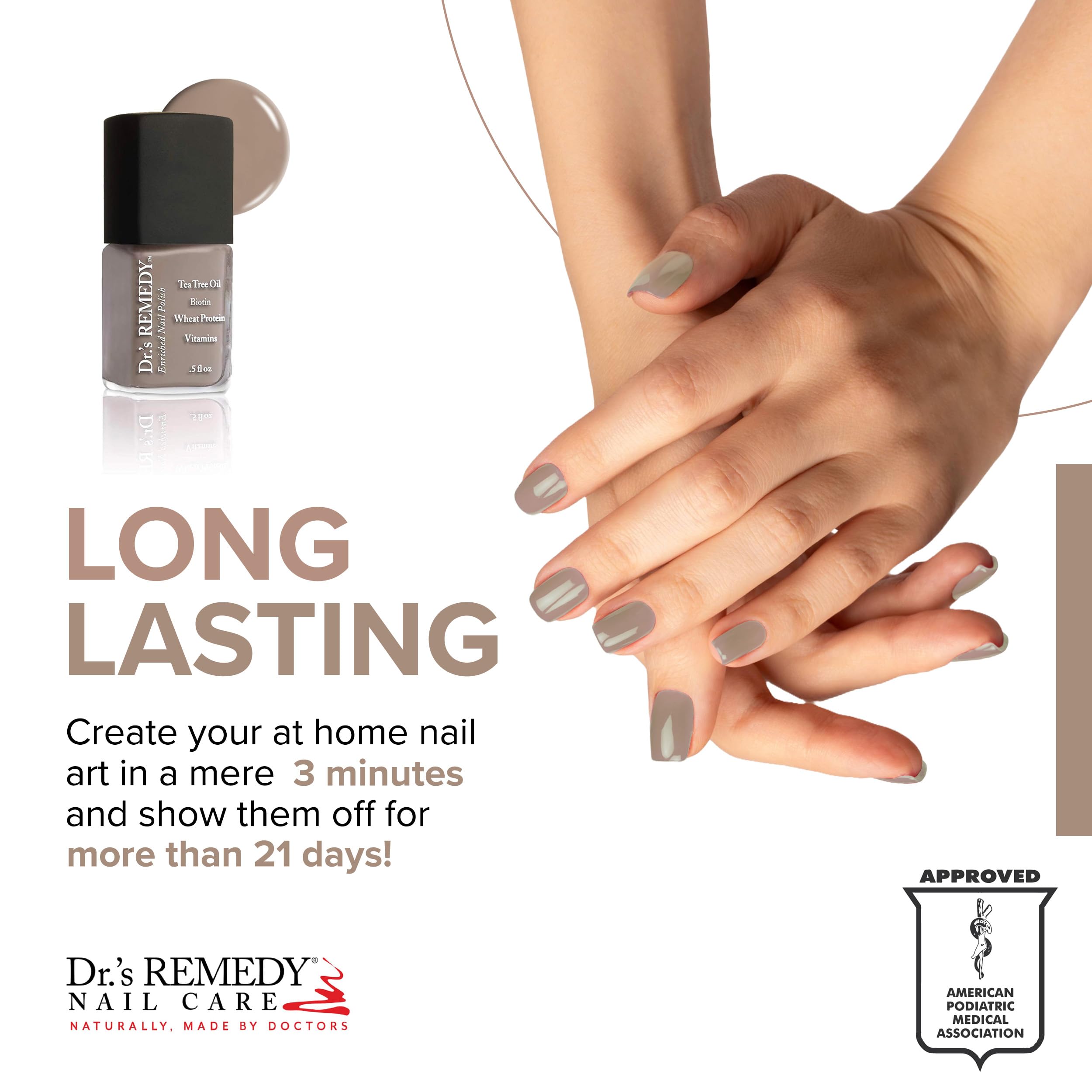 Dr.'s Remedy Enriched Nail Polish -Cozy Cafe | Doctor Formulated, Non-Toxic & Vegan