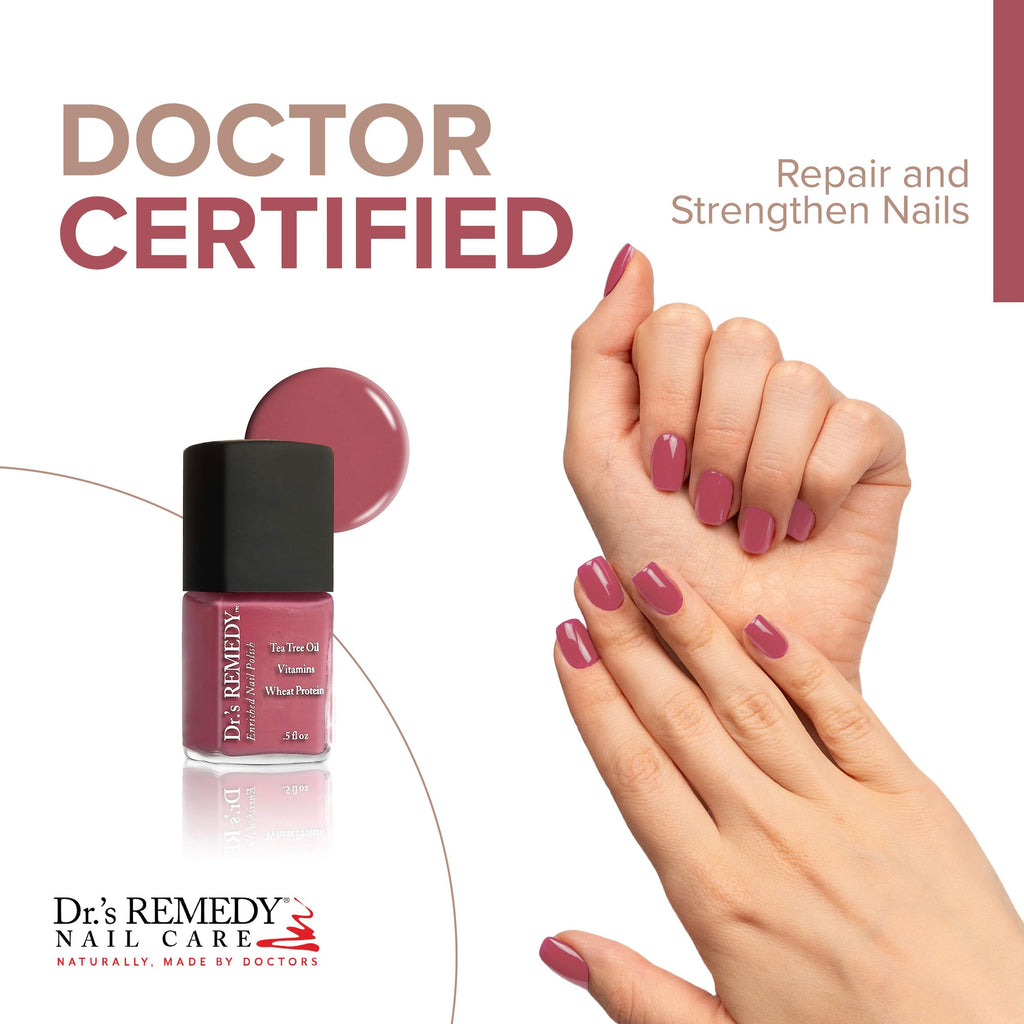 Dr.'s Remedy Enriched Nail Polish – Non-Toxic, 24-Free, All Natural, Doctor-Formulated – Relaxing Rose