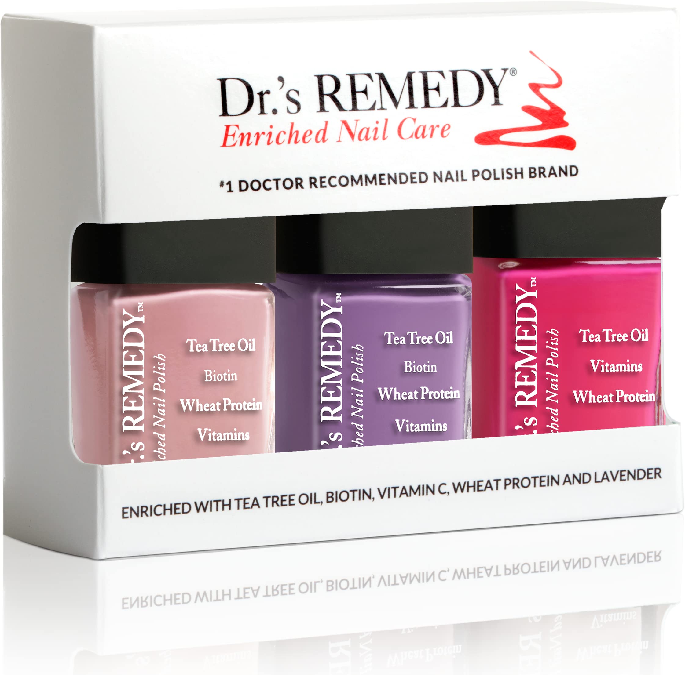 Dr.’s Remedy 3 Pack Nail Polish Kit – Hop To It, Be Hopeful Trio | Non-Toxic Organic Nail Strengtheners
