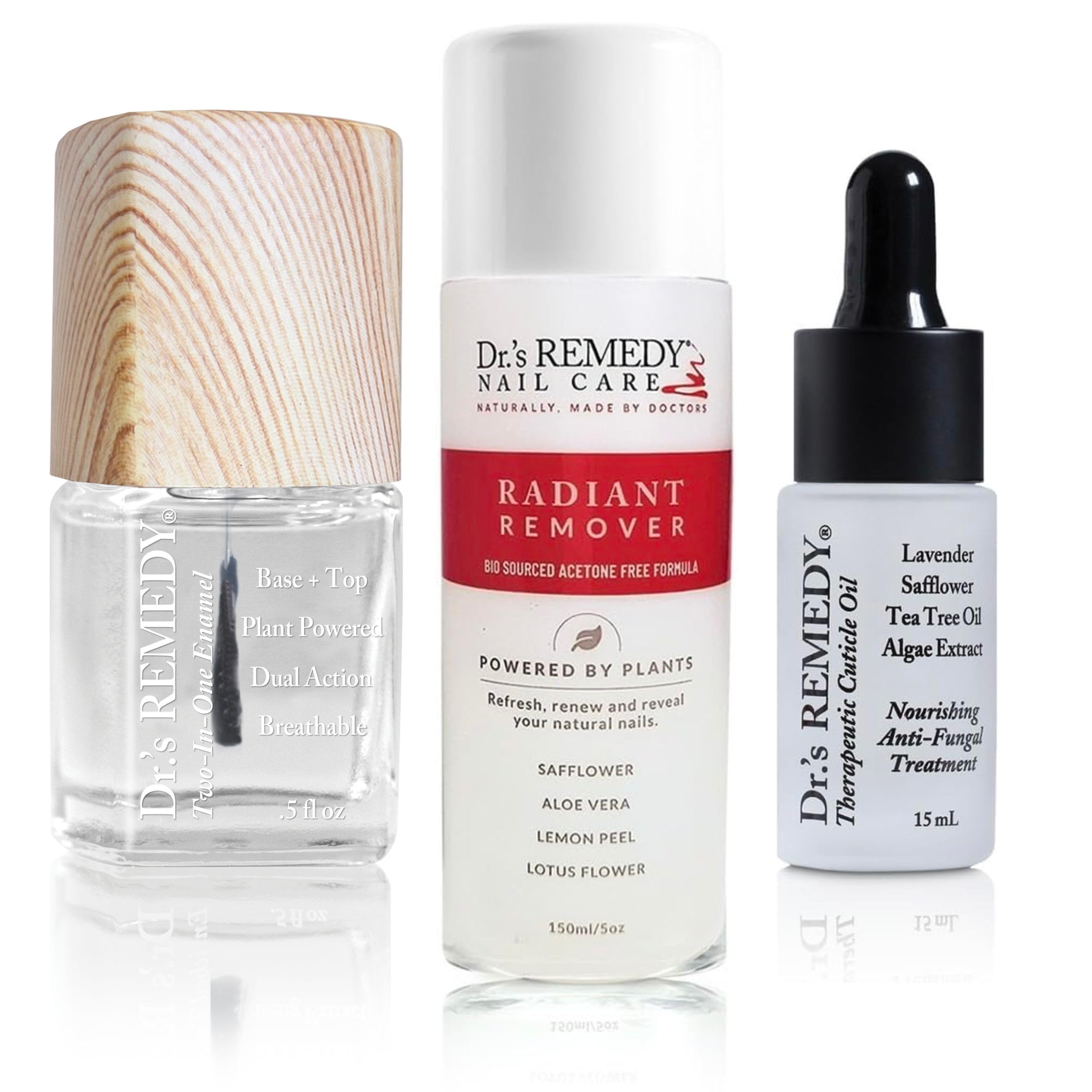 Dr.'s Remedy 3 Pack Nail Polish Treatment Kit - Nourishing New Beginnings Gift Set - Non-Toxic Organic All-Natural Enriched Nail Strengthener