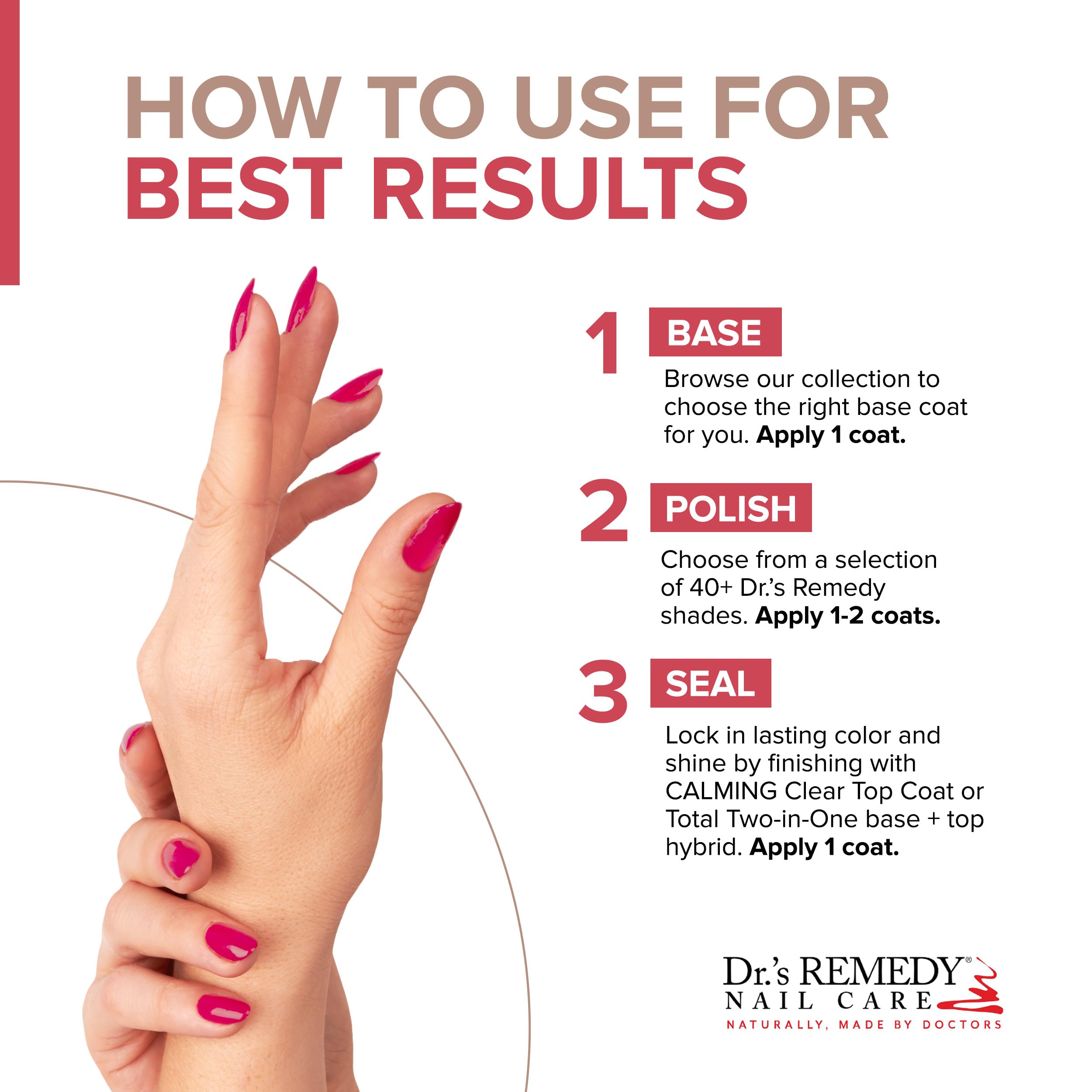 Dr.'s Remedy Enriched Nail Polish — Non-Toxic, All-Natural, Doctor Formulated — Peaceful Pink Coral