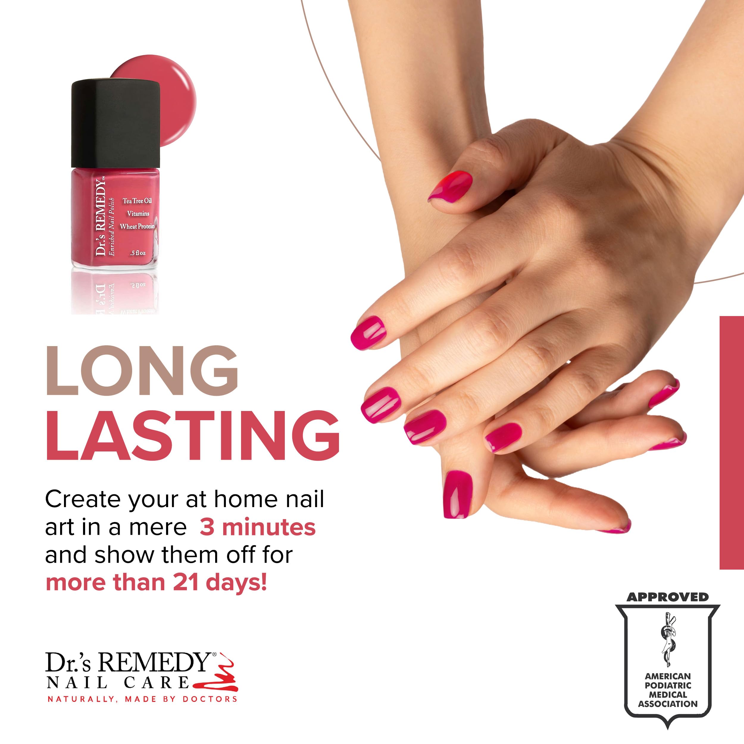 Dr.'s Remedy Enriched Nail Polish — Non-Toxic, All-Natural, Doctor Formulated — Peaceful Pink Coral