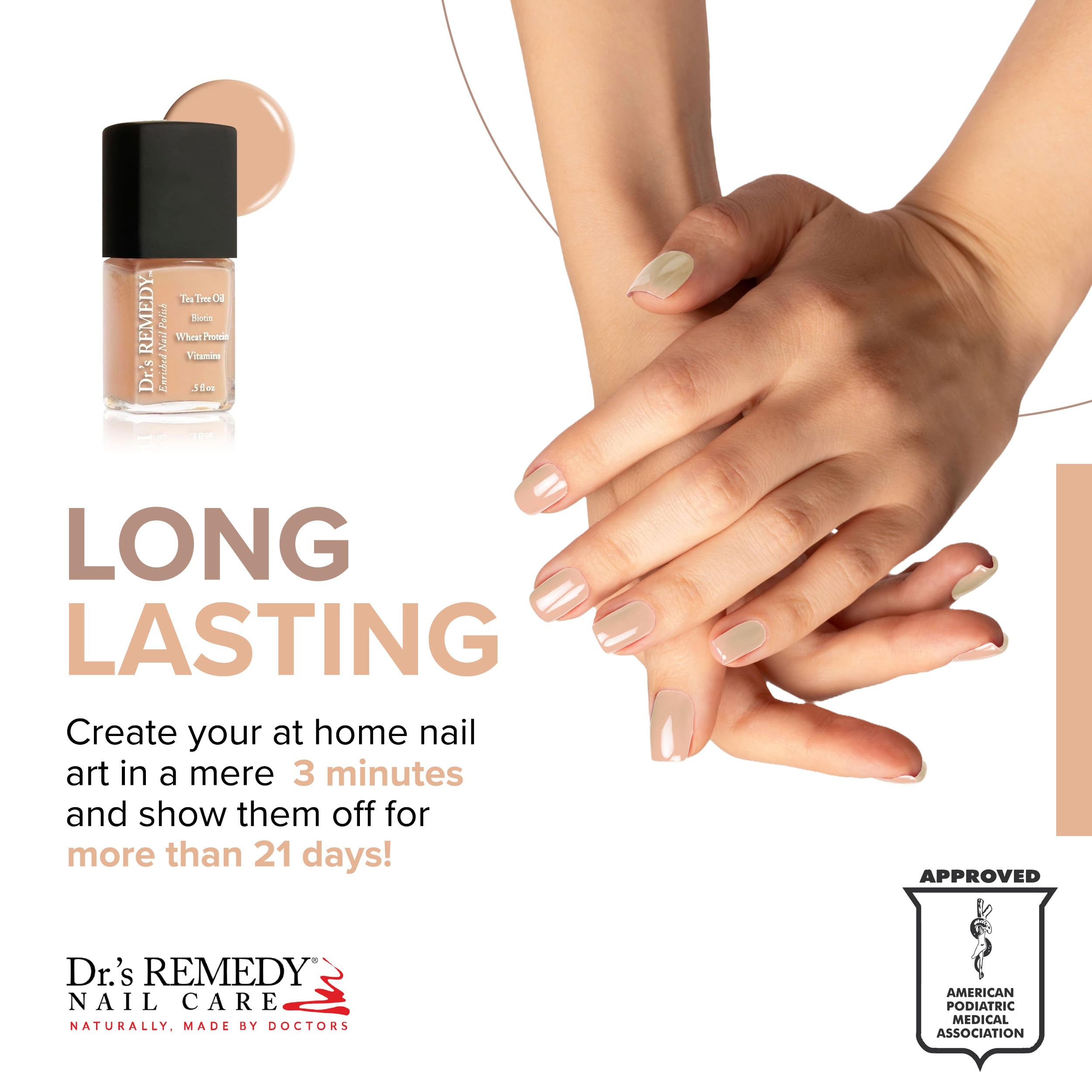 Dr.'s Remedy Enriched Nail Polish PURITY Peach – Non-Toxic, All Natural, Doctor-Formulated