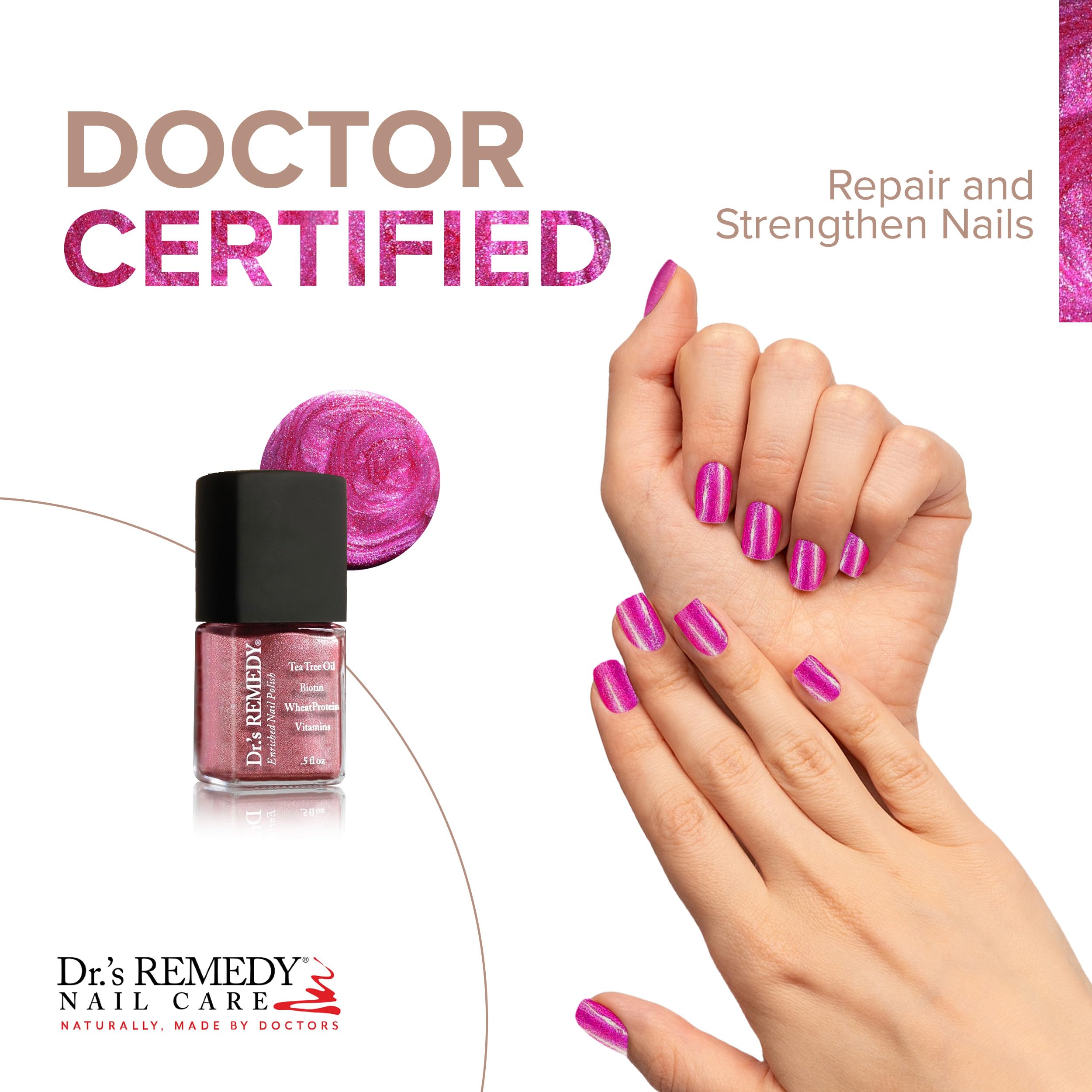 Dr.'s Remedy 3 Pack Nail Polish Kit – SENSATIONAL Sparkle Trio | Non-Toxic, All-Natural Nail Strengthener