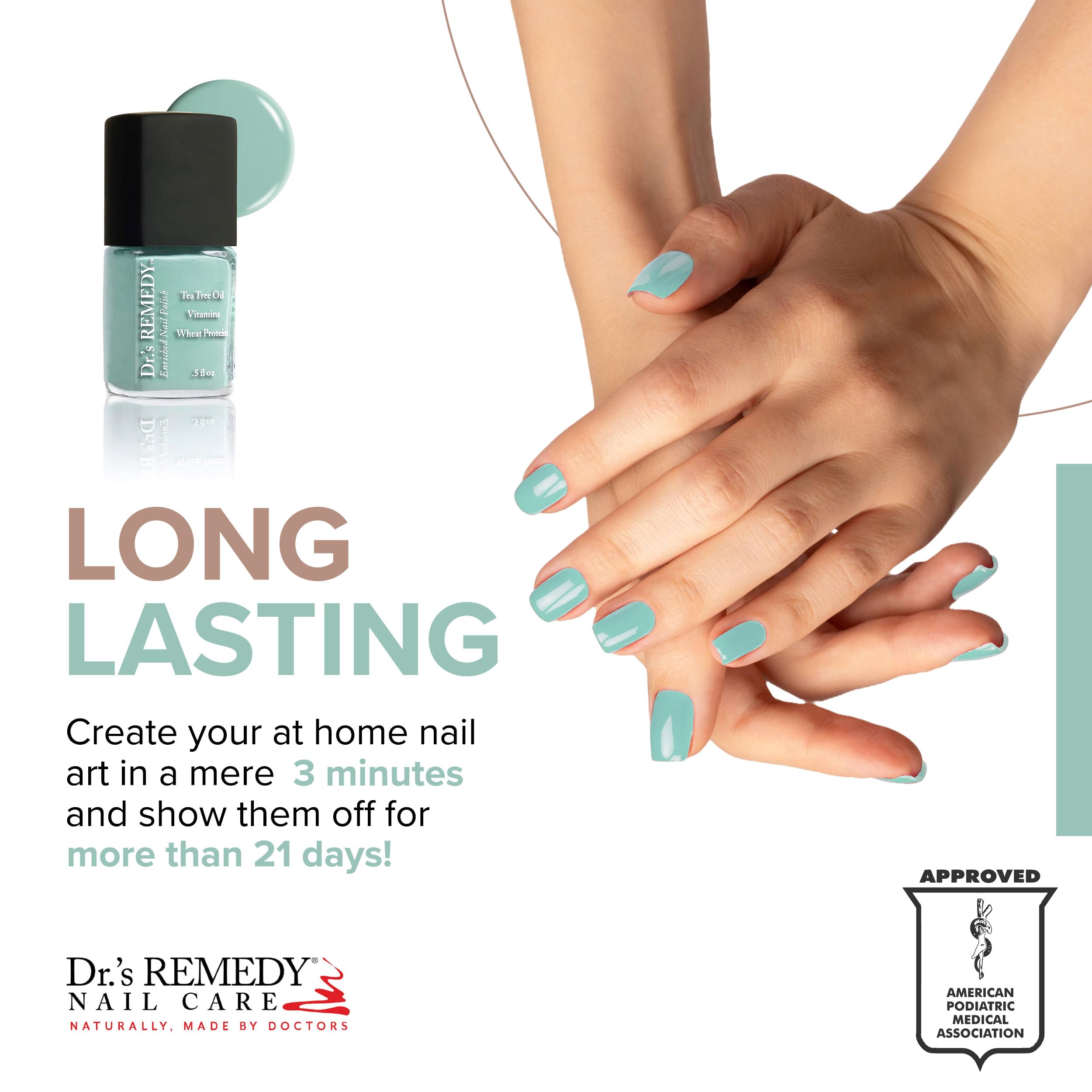 Drs Remedy 3 Pack Nail Polish Kit – Sensational Sunshine Trio, Non-Toxic All-Natural Enriched Nail Strengthener and Glaze in HOPEFUL Hot Pink & TRUSTING Turquoise