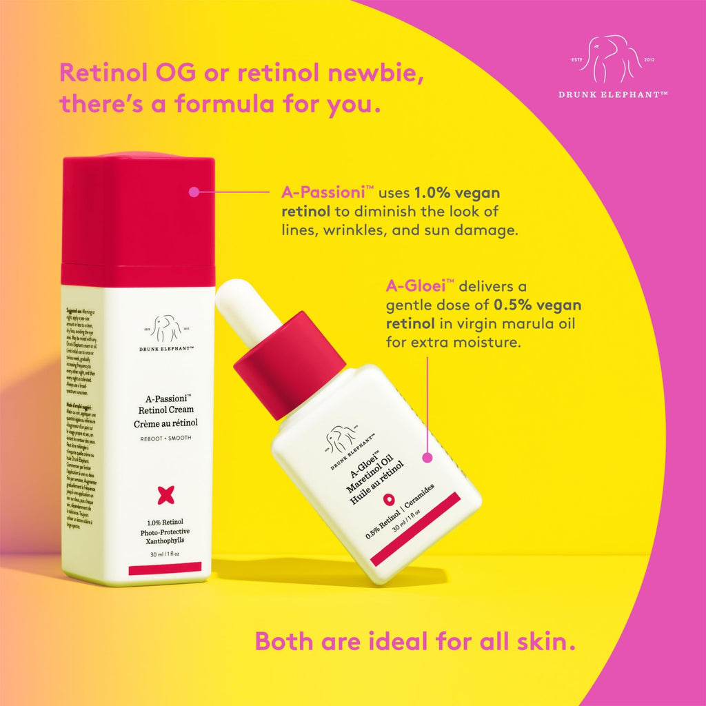 Drunk Elephant A-Gloei Maretinol Oil – Gentle 0.5% Retinol for Smooth, Glowing Skin | 30 ml