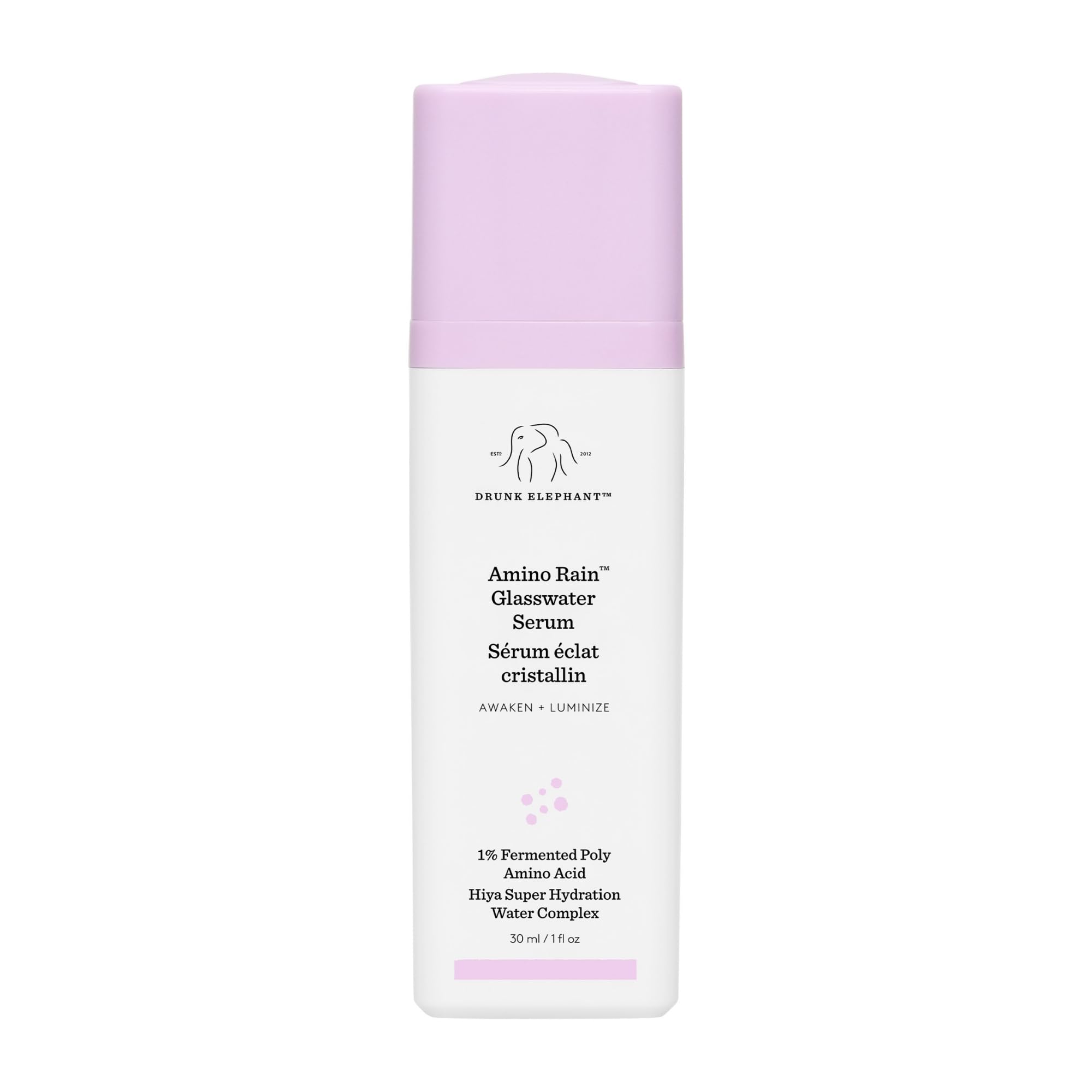 Drunk Elephant Amino Rain Glasswater Serum – 30 ml / 1 oz | Hydration, Luminosity, Fragrance-Free