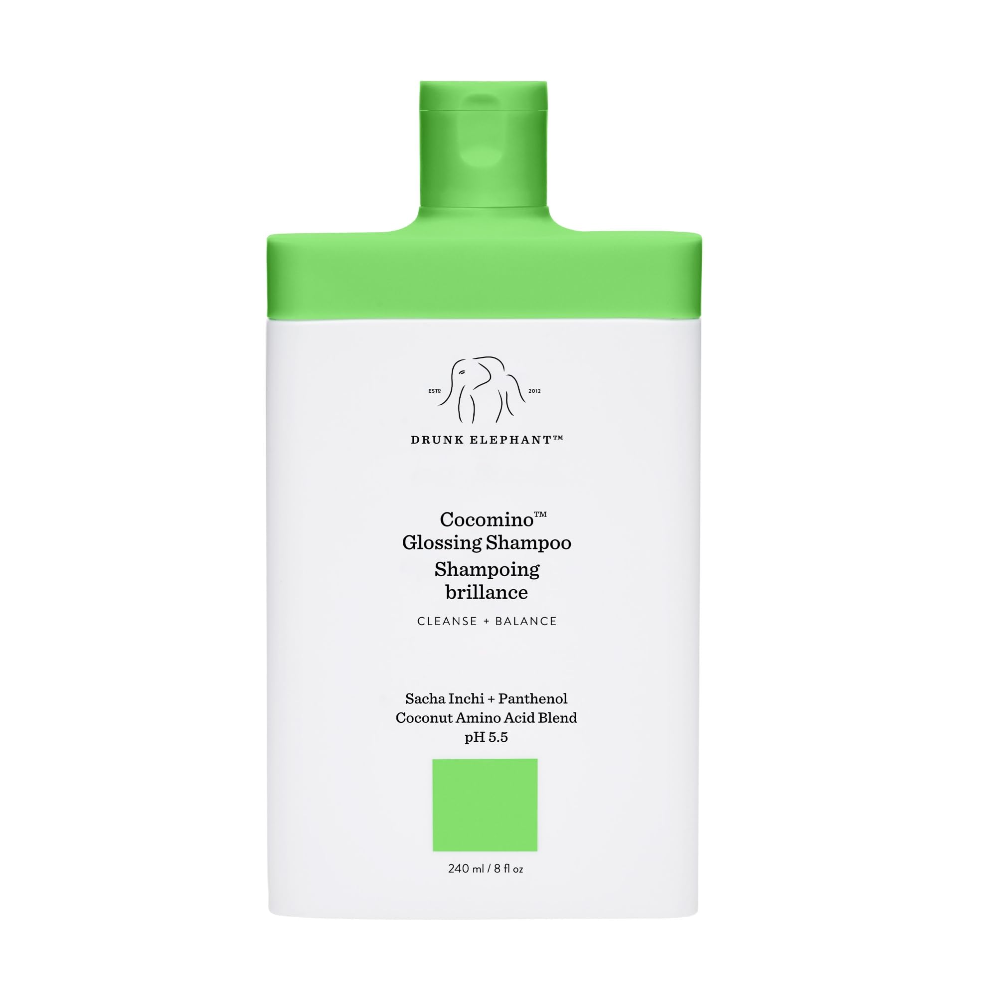 Drunk Elephant Cocomino Glossing Shampoo – Sulfate-Free, Color-Safe, Coconut Amino Acids (240 ml/8 oz)