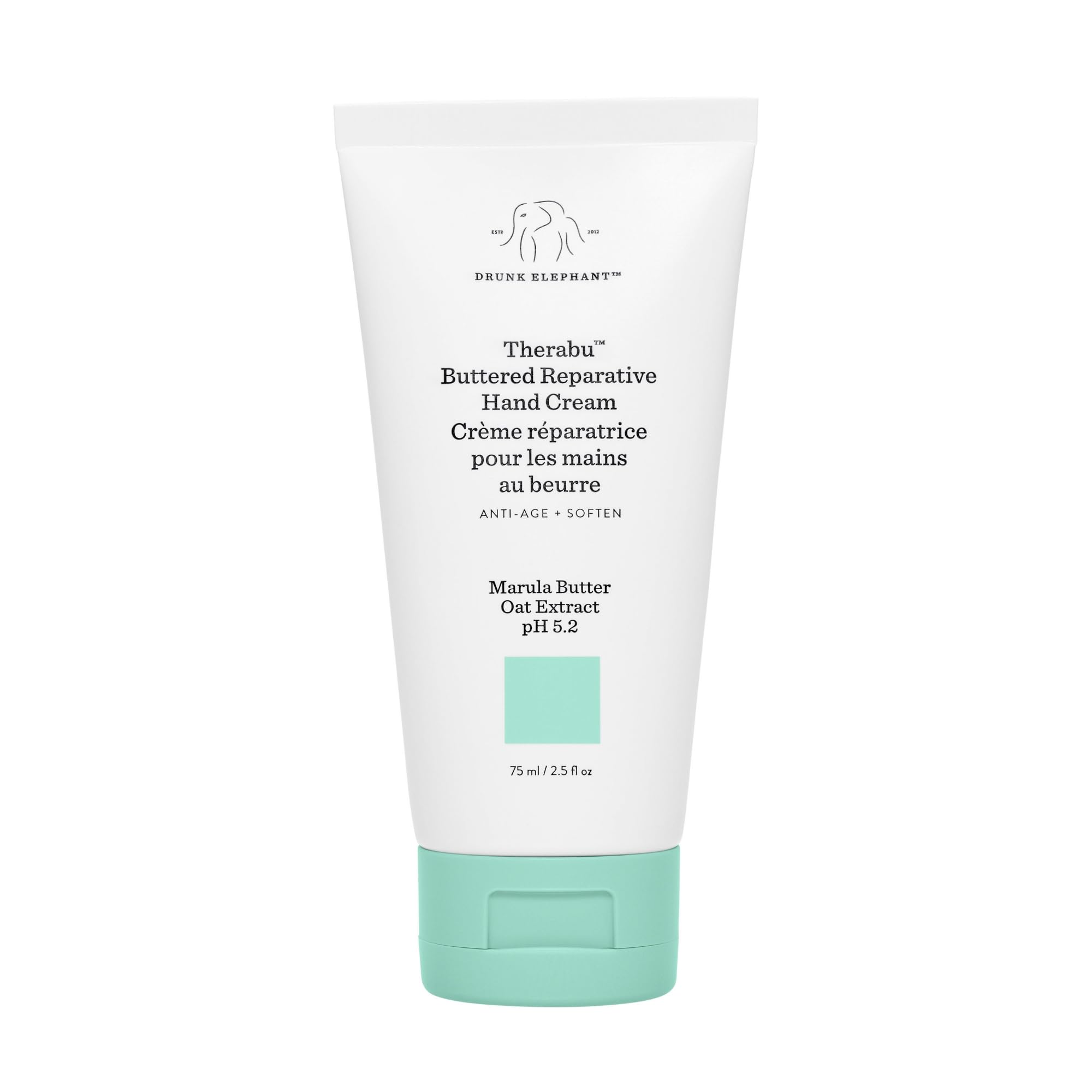 Drunk Elephant Therabu Buttered Hand Cream – 75 ml | 24-Hour Moisture, Cruelty-Free