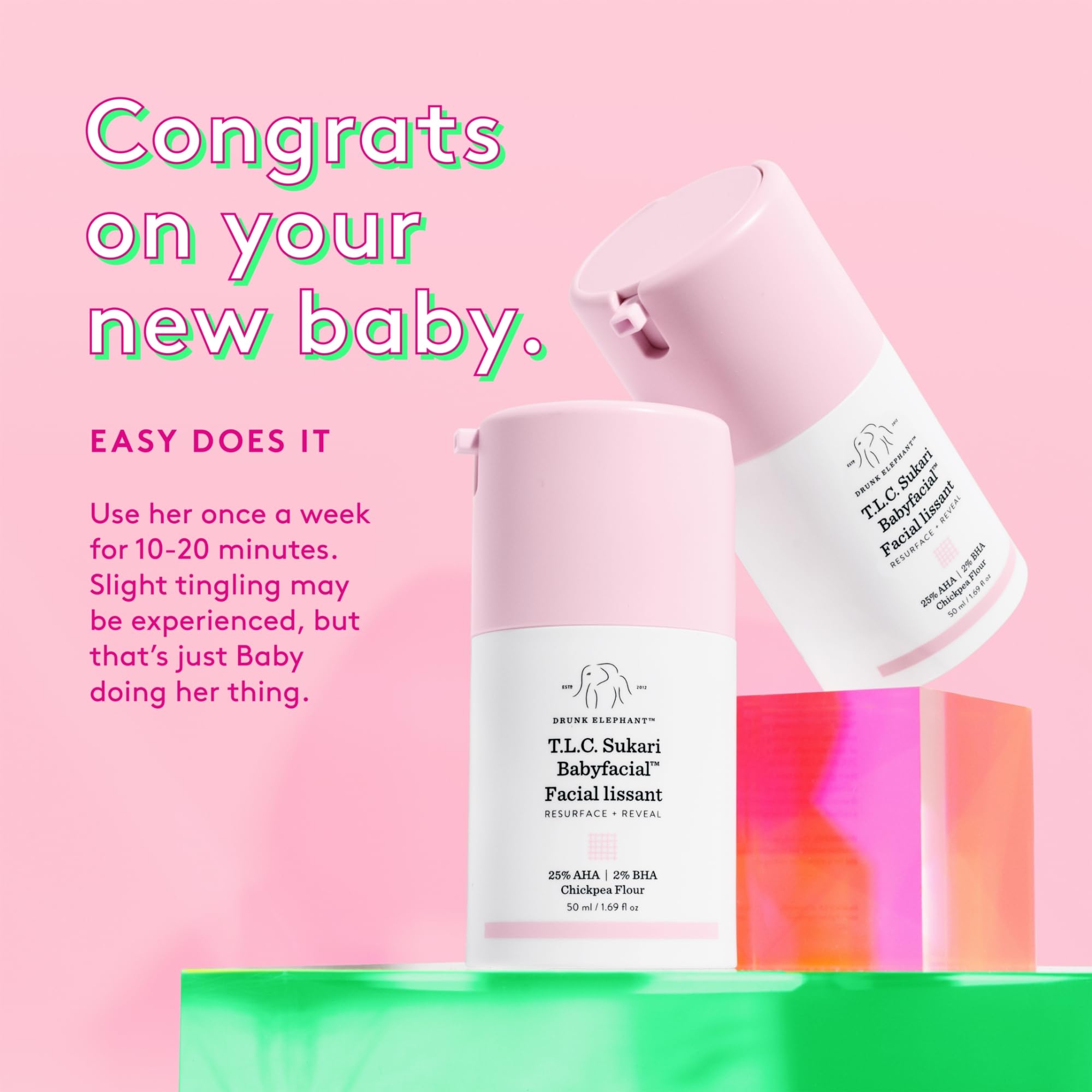 Drunk Elephant T.L.C. Sukari Babyfacial – Exfoliating Face Mask (50 ml) | 25% AHA / 2% BHA