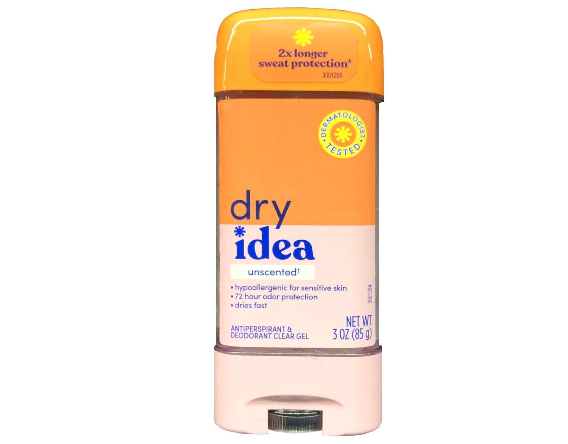Dry Idea Clear Unscented Gel Antiperspirant & Deodorant – 3 oz (Pack of 10)