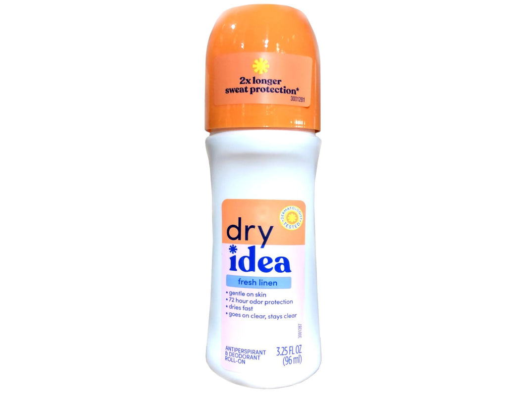 Dry Idea Fresh Linen Roll-On Antiperspirant Deodorant – 3.25 oz x6 | Silky, Quick-Dry, Clear Finish