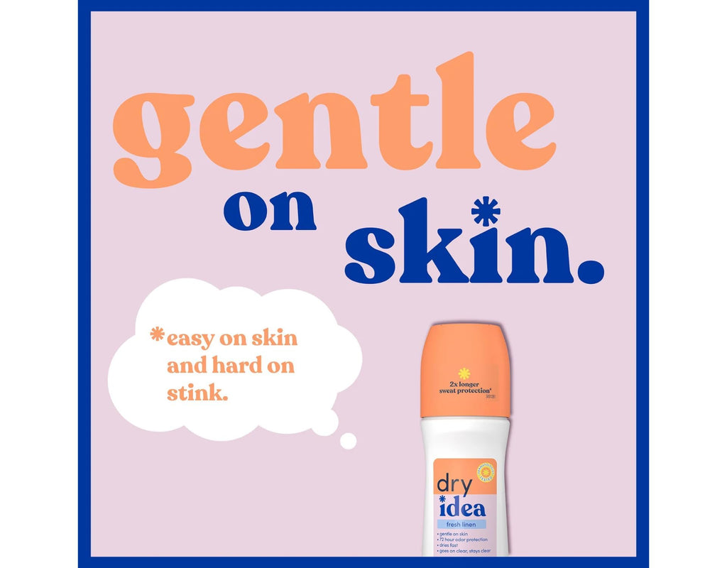 Dry Idea Fresh Linen Roll-On Antiperspirant Deodorant – 3.25 oz x6 | Silky, Quick-Dry, Clear Finish