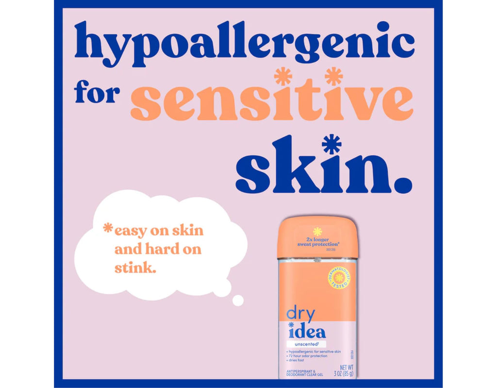Dry Idea Clear Unscented Gel Antiperspirant & Deodorant – 3 oz (Pack of 10)