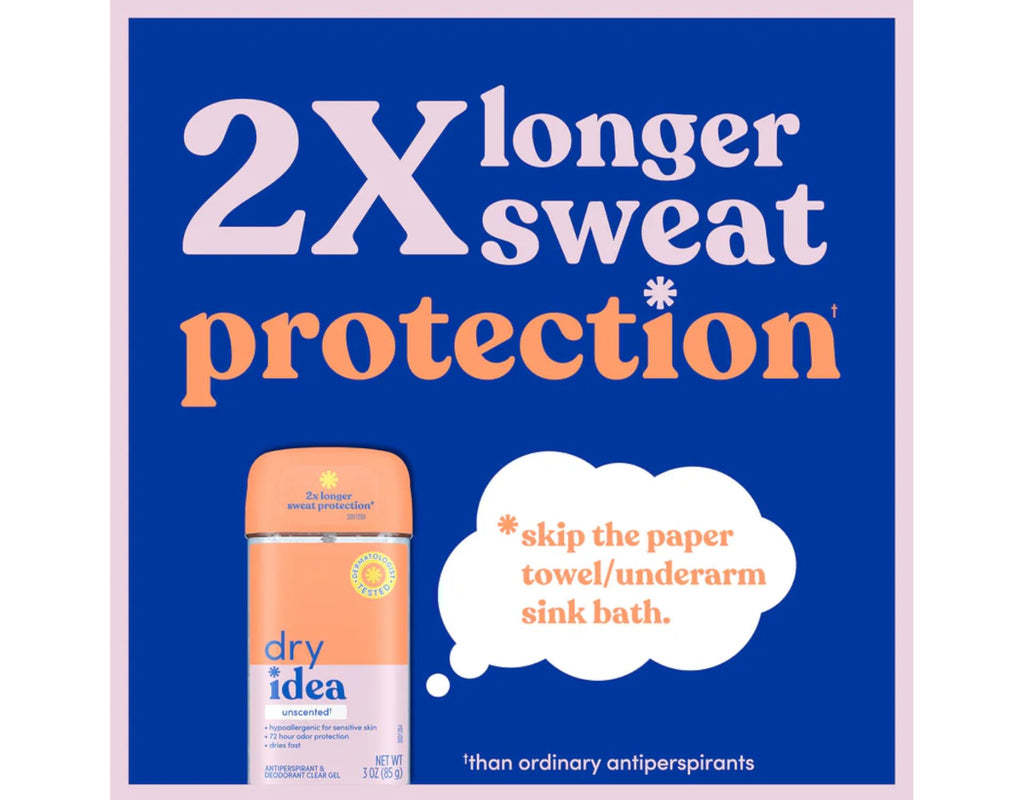 Dry Idea Clear Unscented Gel Antiperspirant & Deodorant – 3 oz (Pack of 10)