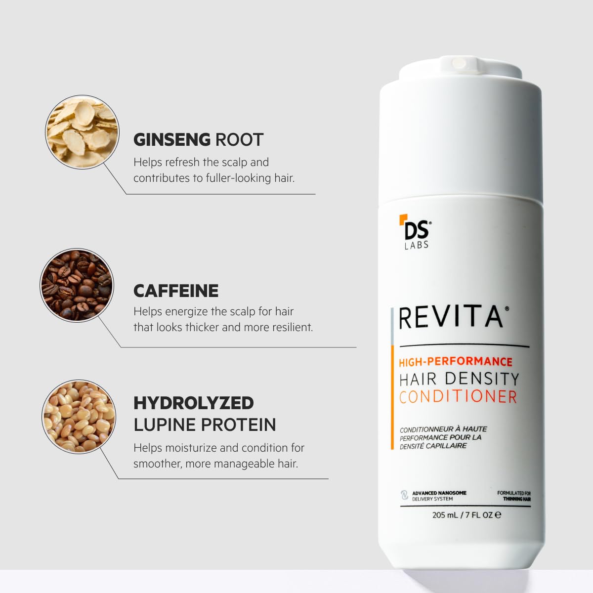 DS Labs Revita Conditioner 500 mL — Scalp Refresh, Fuller Look, Color Safe, Sulfate & Silicone Free
