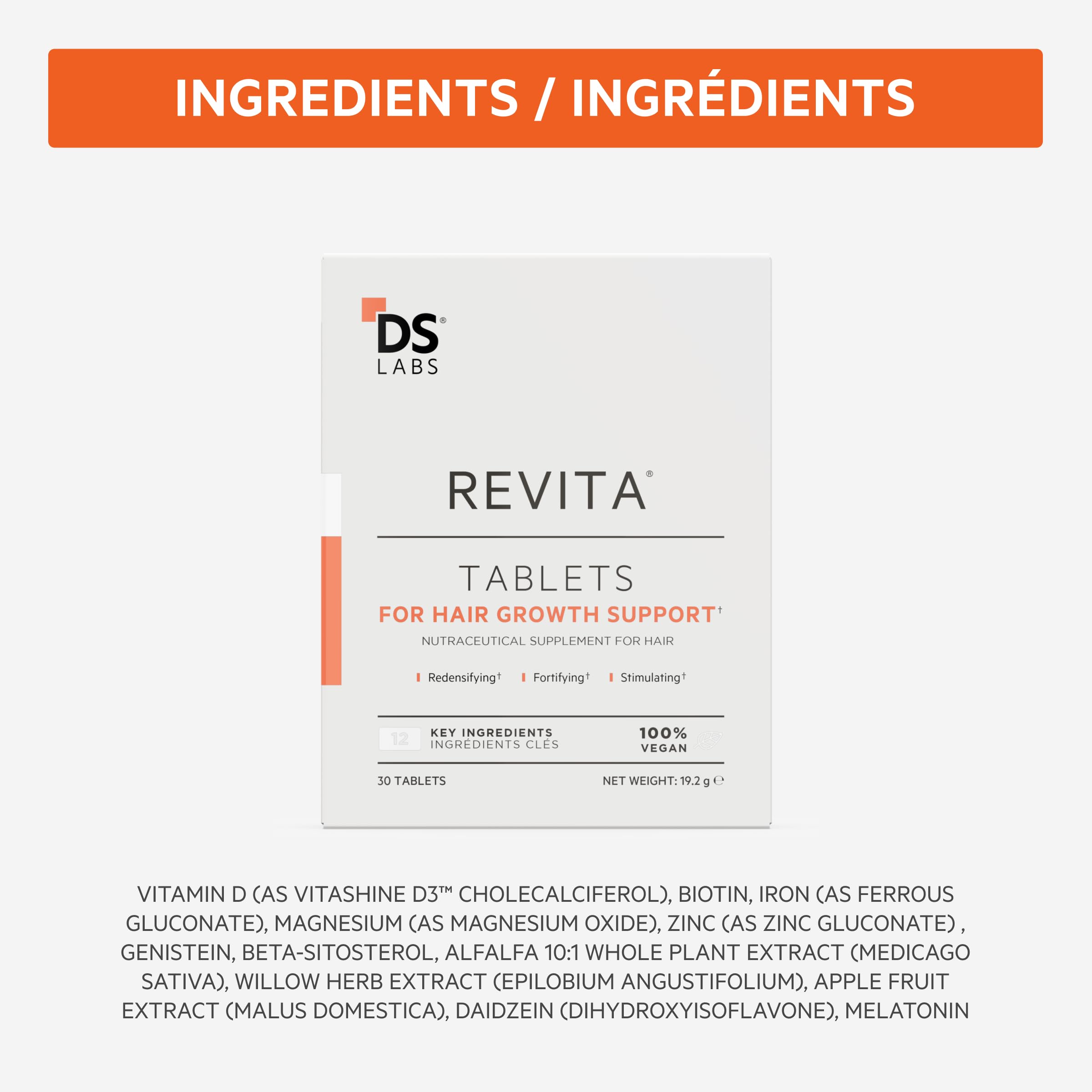 DS Laboratories Revita Hair Density Tablets – 90 Count Daily Hair Wellness Supplement